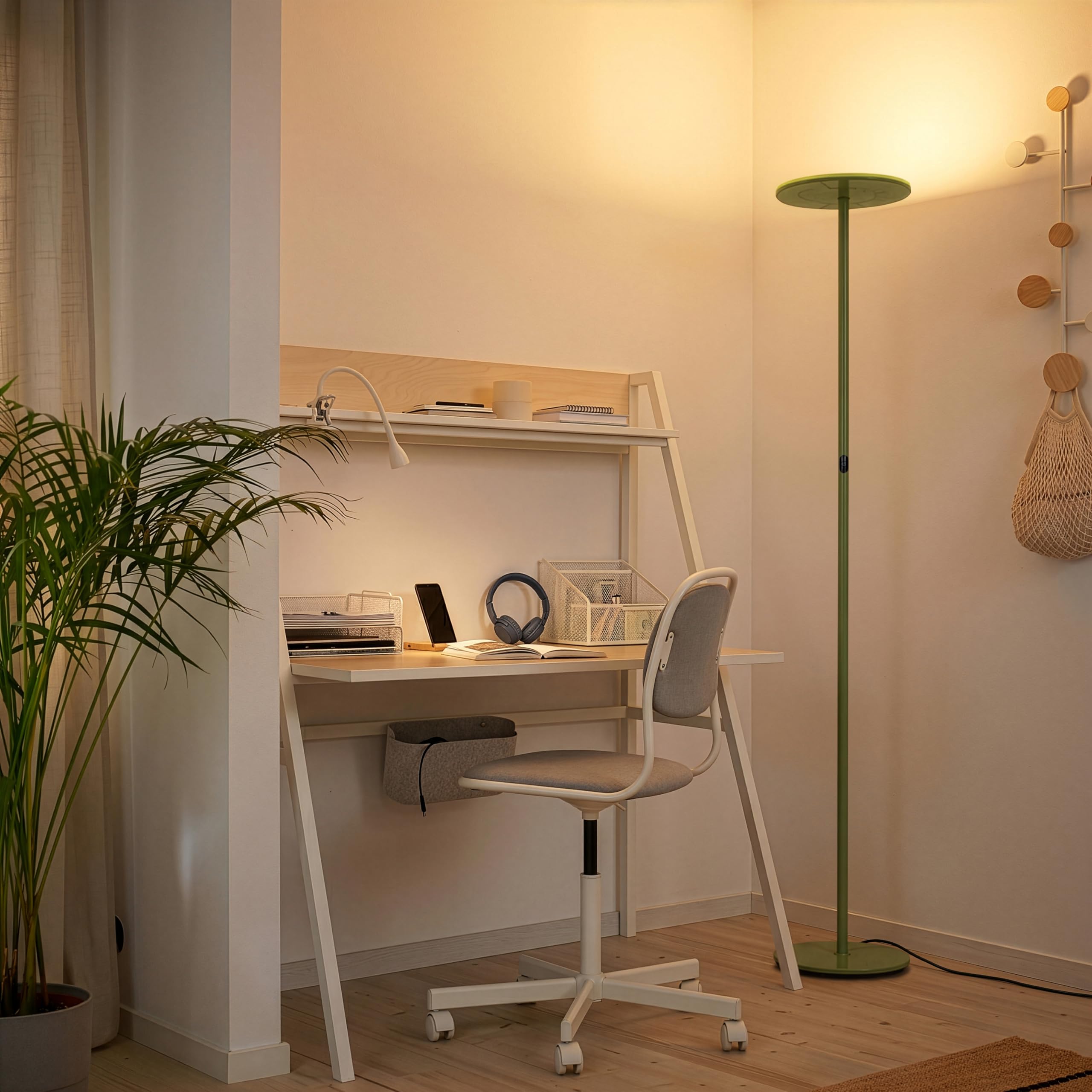 Brightech Sky LED Floor lamp, Torchiere Super Bright Floor Lamp for Living Room Decor & Office - Dimmable, Tall Standing Lamp with Warm Light for Bedroom & Reading - Bronze