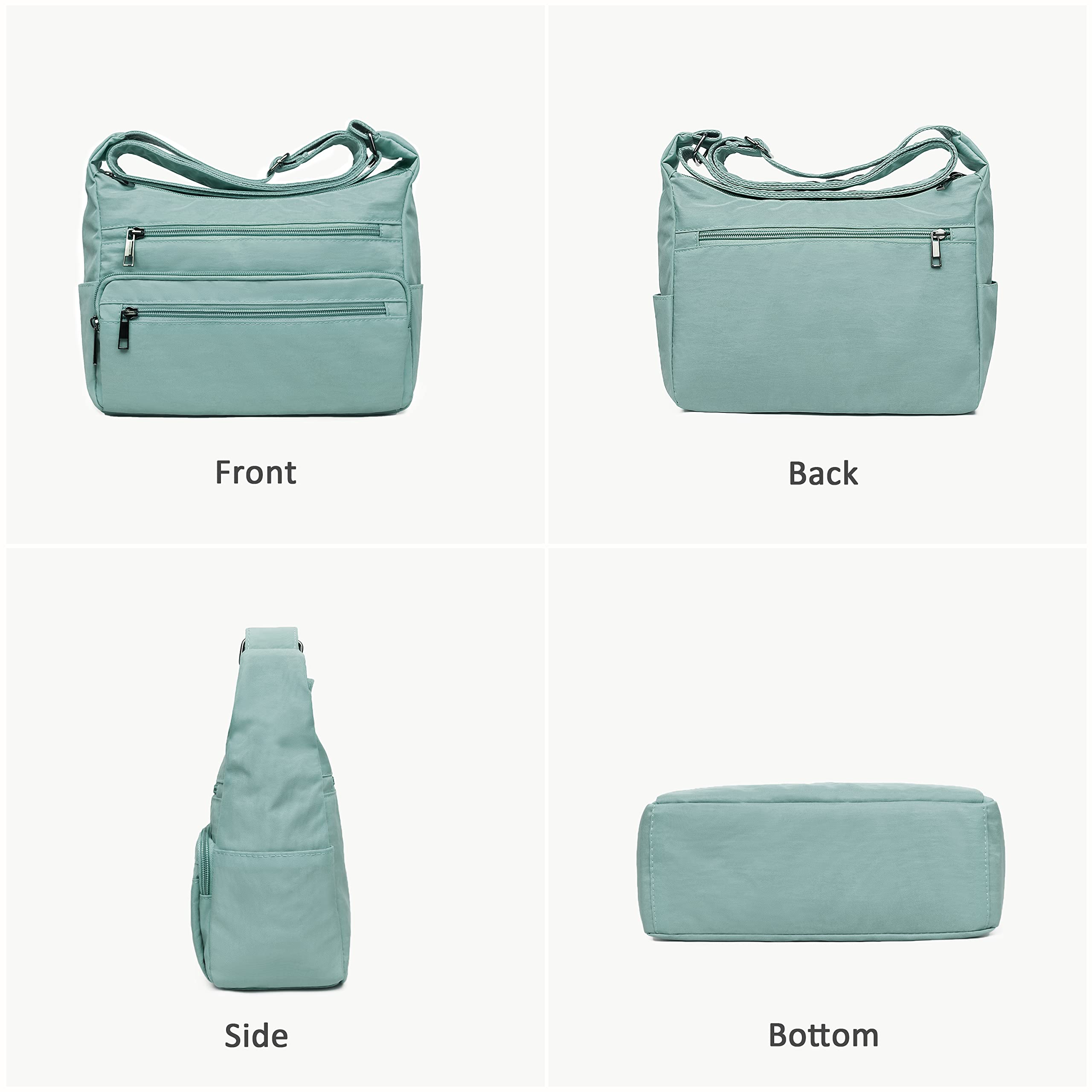 VOLGANIK ROCK RFID Purses for Women Fabric Nylon Multi Pocket Crossbody Bag Ladies Travel Handbag