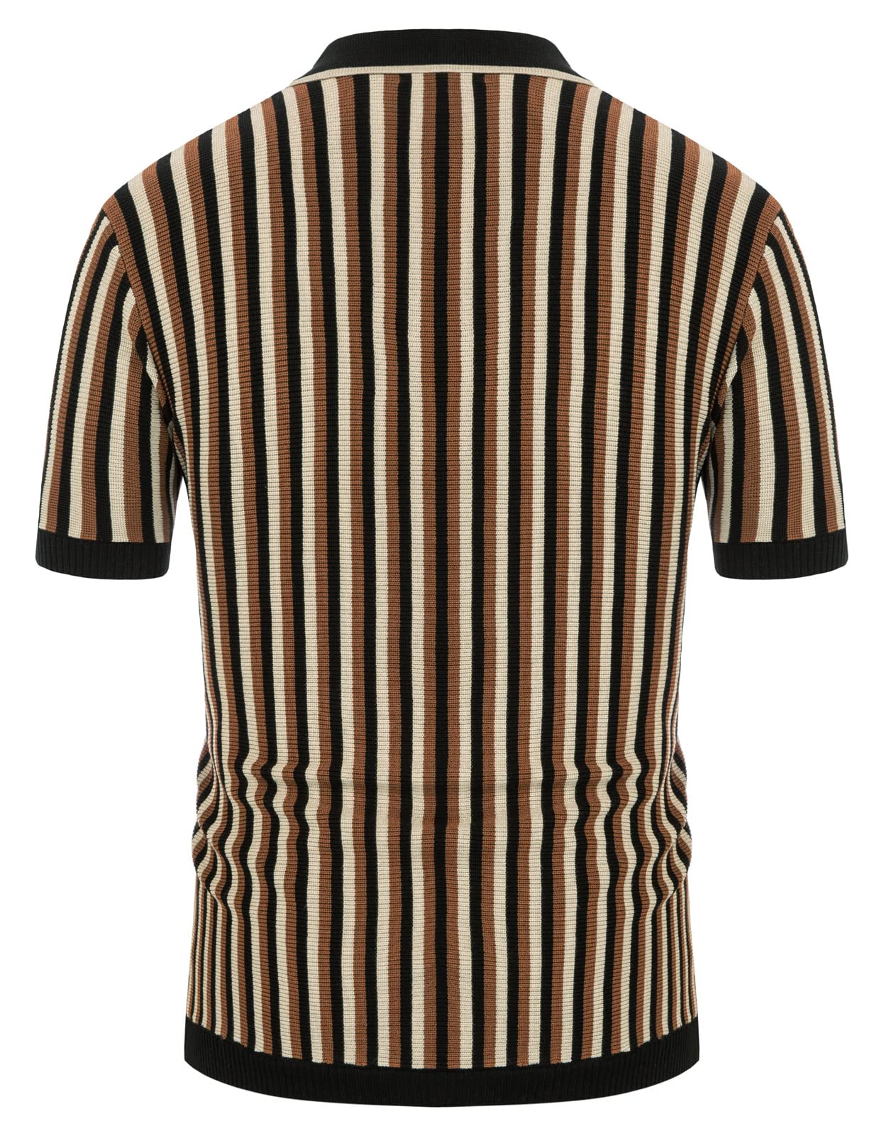 PJ PAUL JONES Men's Polo Shirts Retro Knit Shirt Vintage Striped Shirt