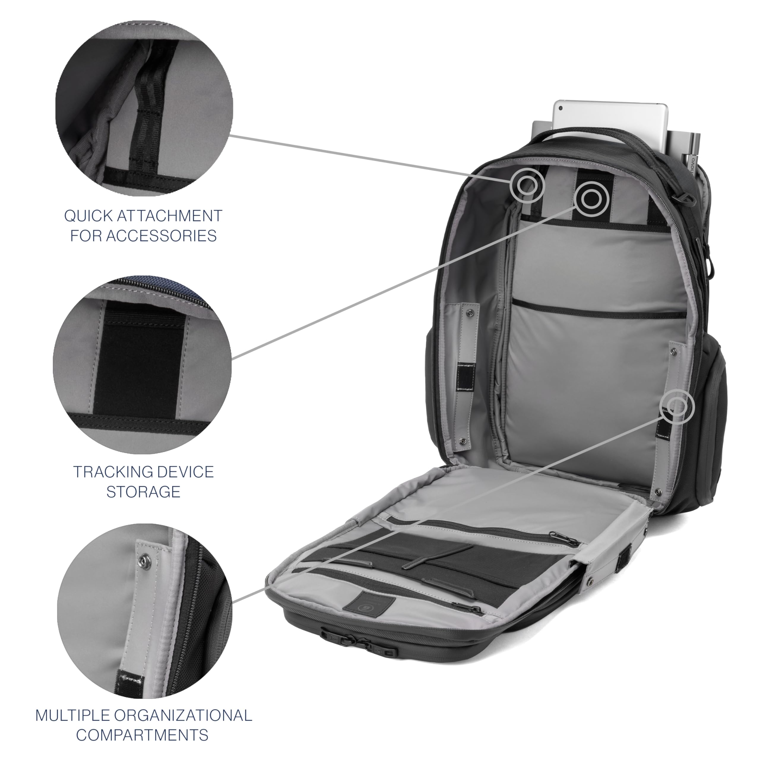 Travelpro Altitude Large Expandable Travel Laptop Backpack 30-36L, 16 Inch Laptop, Water Resistant, Work, Business, Men and Women, Aviator Navy