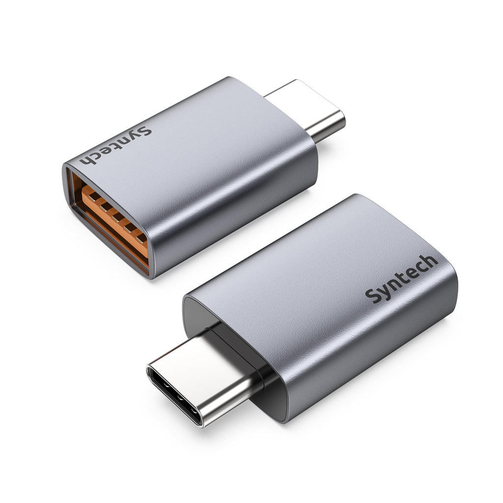 Syntech USB C to USB Adapter (2 Pack), 10Gbps USB3.2 Gen 2 Fit Side by Side, Type C Male to A 3.2 Female Adapter Compatible with iPhone 17e 17 Pro Max/iPad/iMac/MacBook Pro & Thunderbolt 5/4 Devices