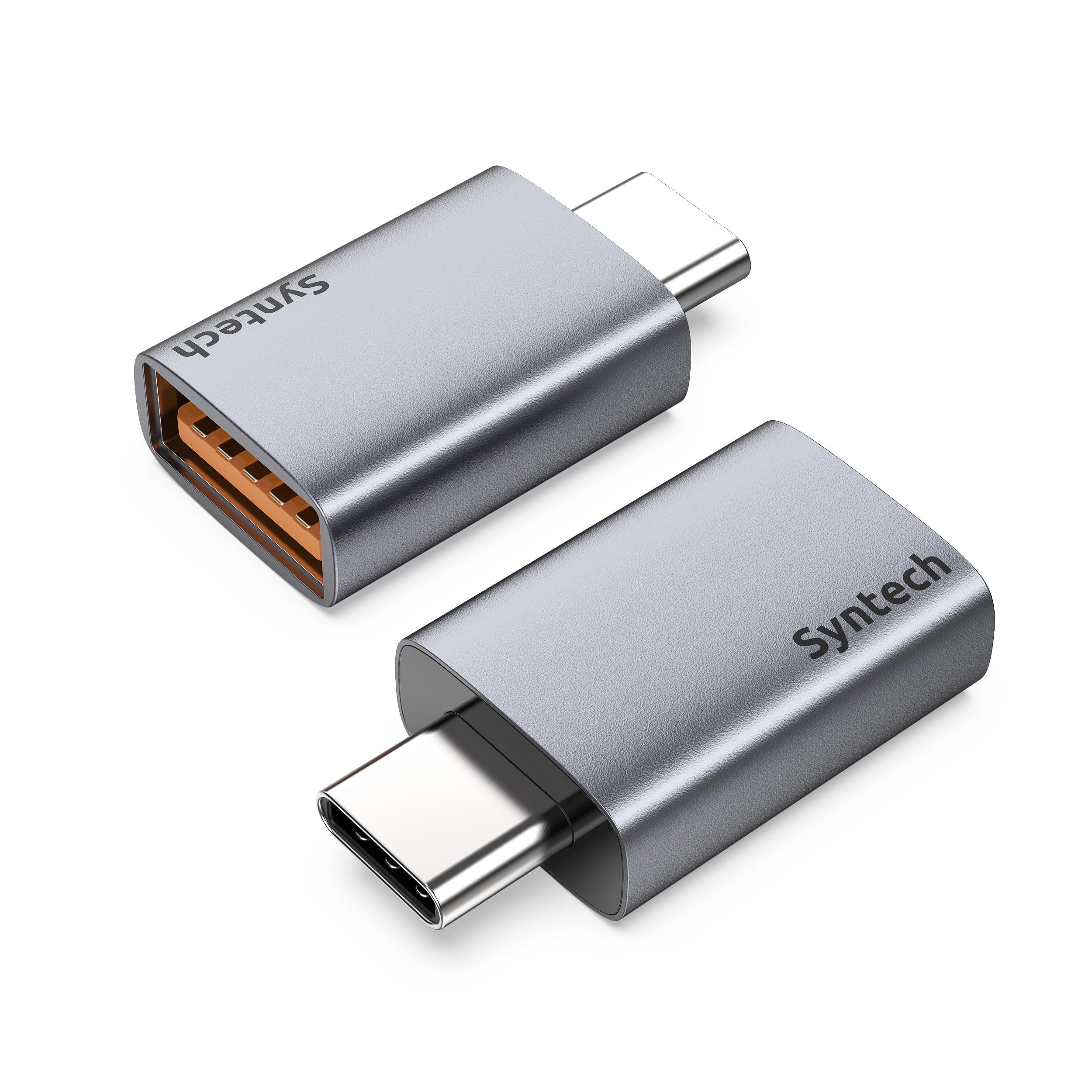 Syntech USB C to USB Adapter (2 Pack), 10Gbps USB3.2 Gen 2 Fit Side by Side, Type C Male to A 3.2 Female Adapter Compatible with iPhone 17e 17 Pro Max/iPad/iMac/MacBook Pro & Thunderbolt 5/4 Devices