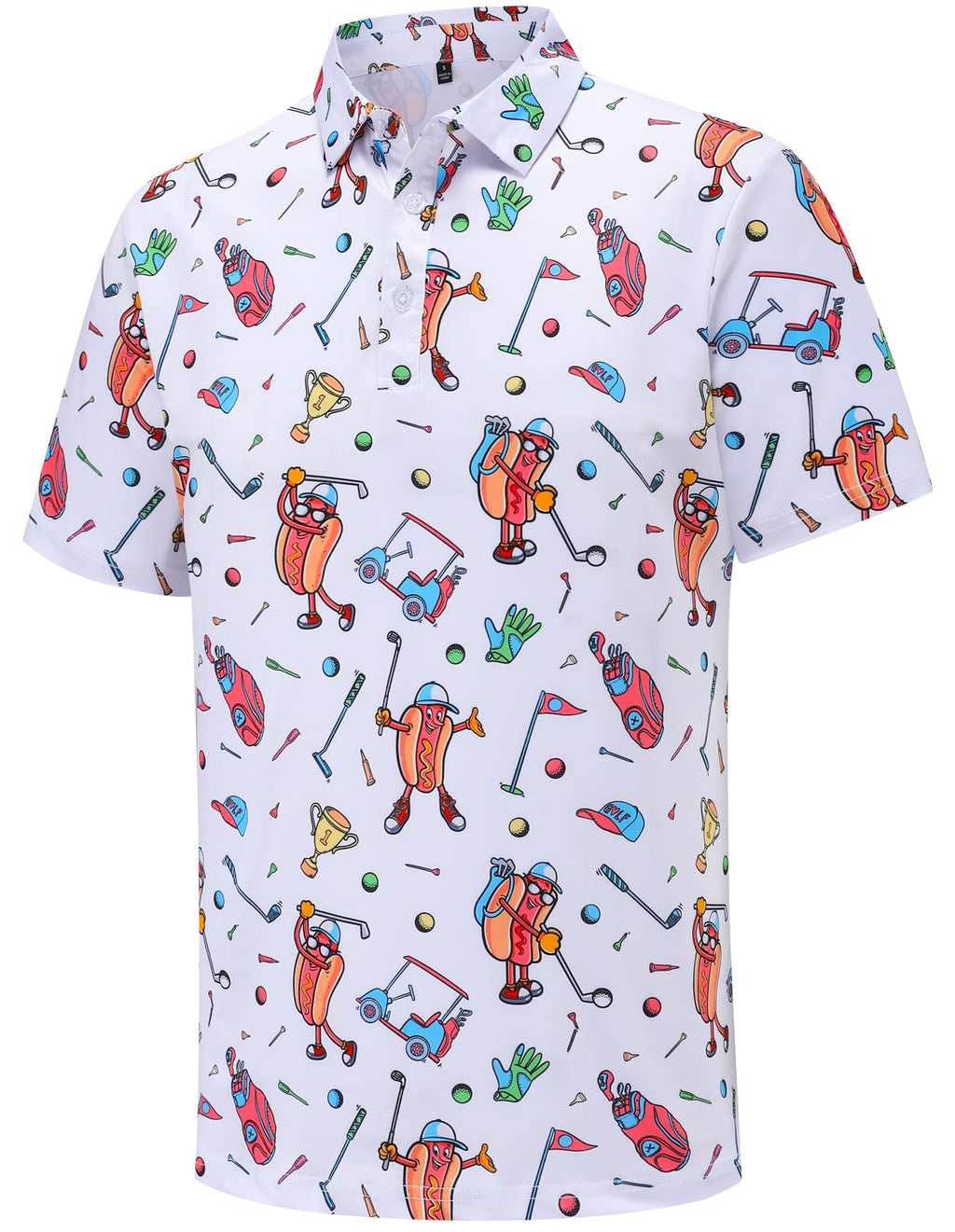 Men's Golf Polo Shirts Funny Golf Shirts for Men Performance Moisture Wicking Quick Dry Athletic Short Sleeve Shirts