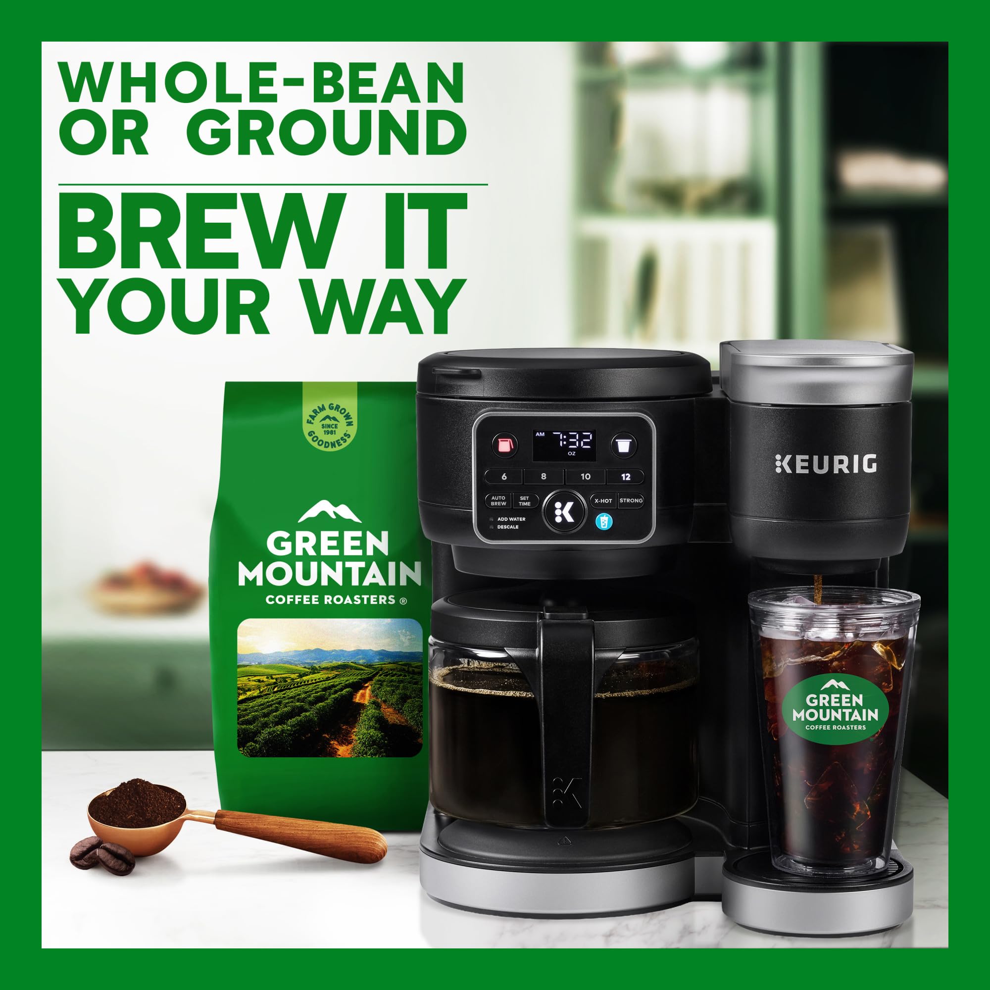 Green Mountain Coffee Roasters Wild Mountain Blueberry, Ground Coffee, Flavored Light Roast, Bagged 12 Oz, 1 Count