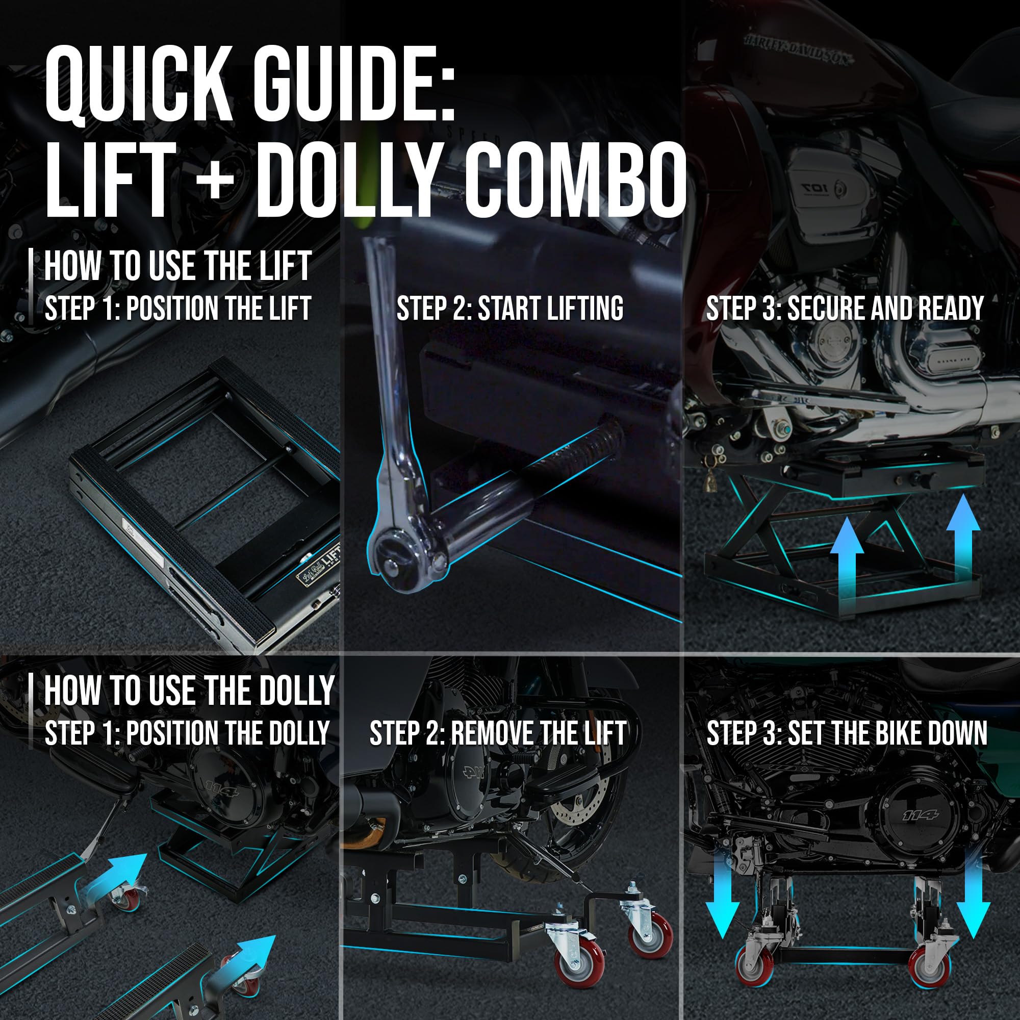 Dolly, Apexx Pro Lift Jack, & Wall Rack