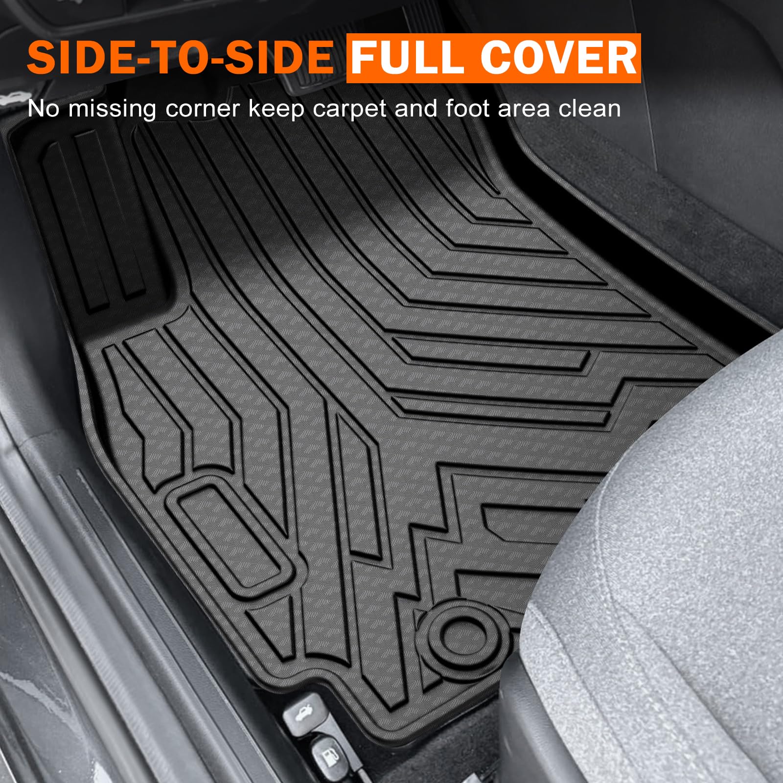 KUST Floor Mats for Tesla Model S Accessories 2012-2024 2025 (Not for Plaid/Long Range) Custom Fit Floor Liners A ll Weather Protection 1st & 2nd Row High Edge Non-Slip