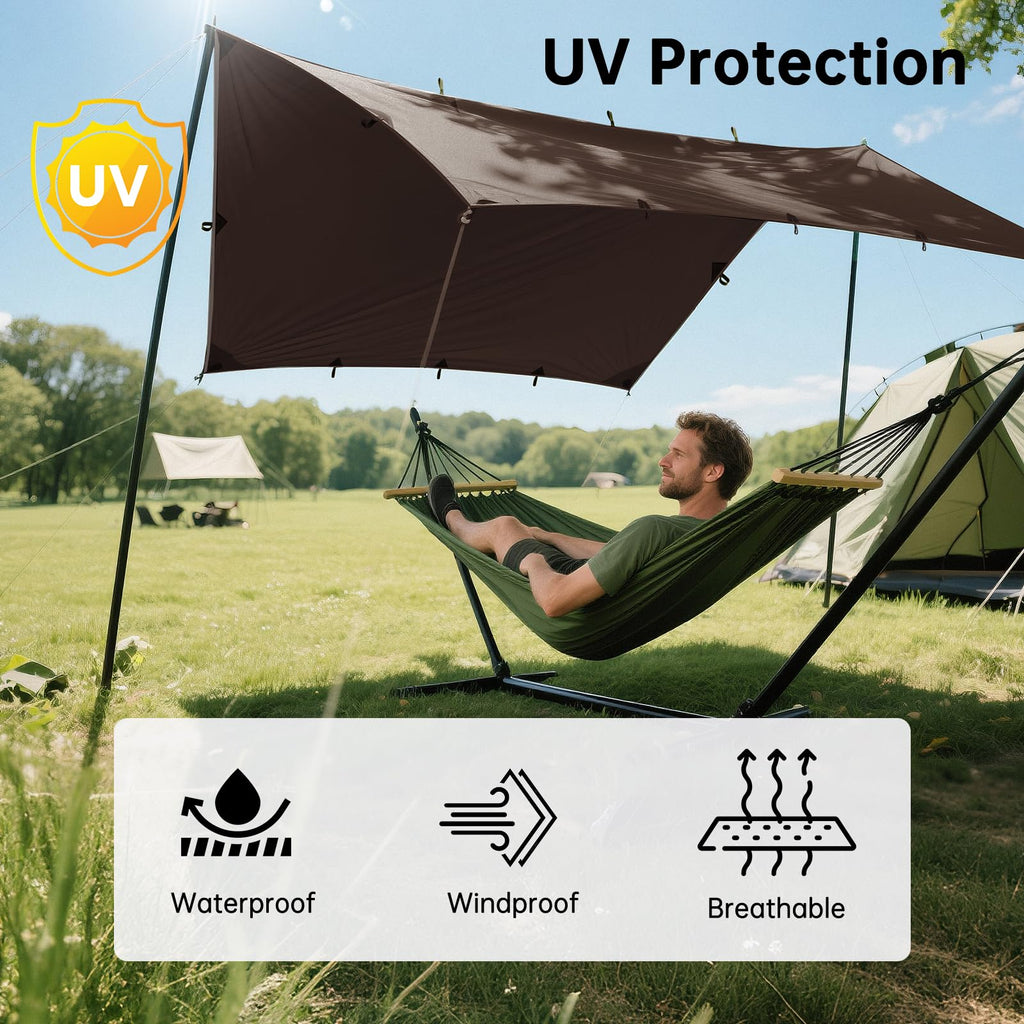 Free Soldier Waterproof Portable Tarp Multifunctional Outdoor Camping Traveling Awning Backpacking Tarp shelter Rain Tarp