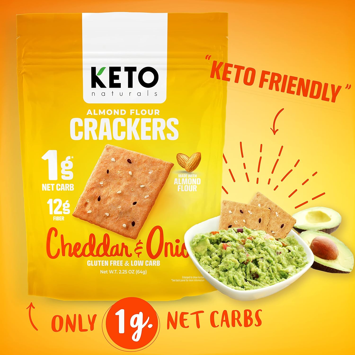 Keto Crackers low carb crackers (Cheddar and Onion) Keto friendly snack crackers almost zero carb no sugar (3 Pack) almond flour healthy snack absolutely gluten free crackers paleo snack friendly