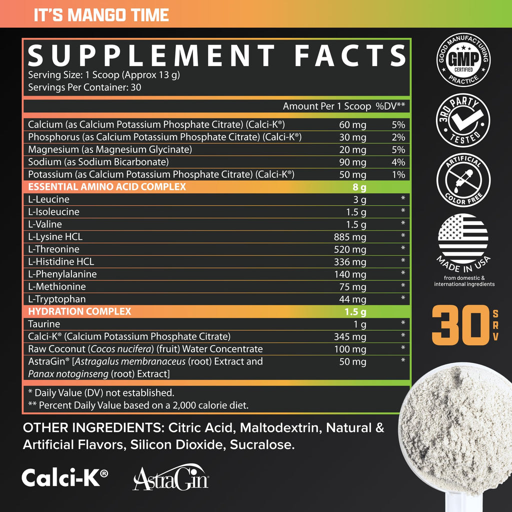 Nutrex Research EAA Hydration | EAAs + BCAAs Powder | Muscle Recovery, Strength, Muscle Building, Endurance | 8G Essential Amino Acids + Electrolytes | Apple Pear 30 Servings