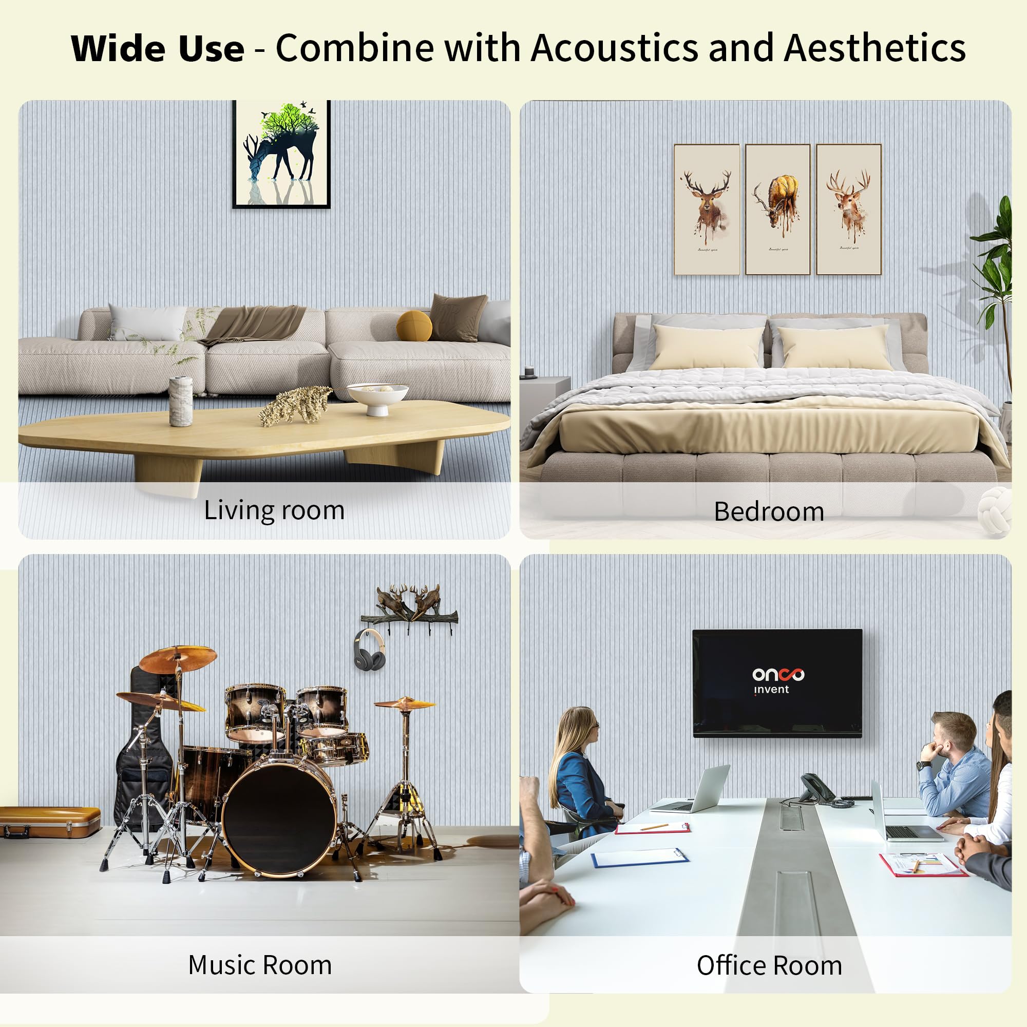 Art Acoustic Panels for Wall,5 Pack Sound Absorbing Panels,47.2” x 23.6” Soundproof Wall Panels,High-Density Acoustic Wall Panels,Decorative Sound Panels with Wood-Look