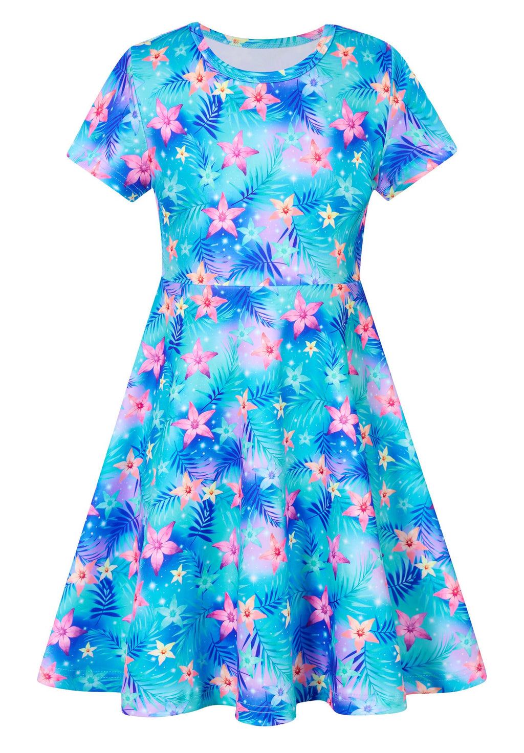 ALISISTER Little Girls Dress Short Sleeve Toddler Summer Sundress 2-9T
