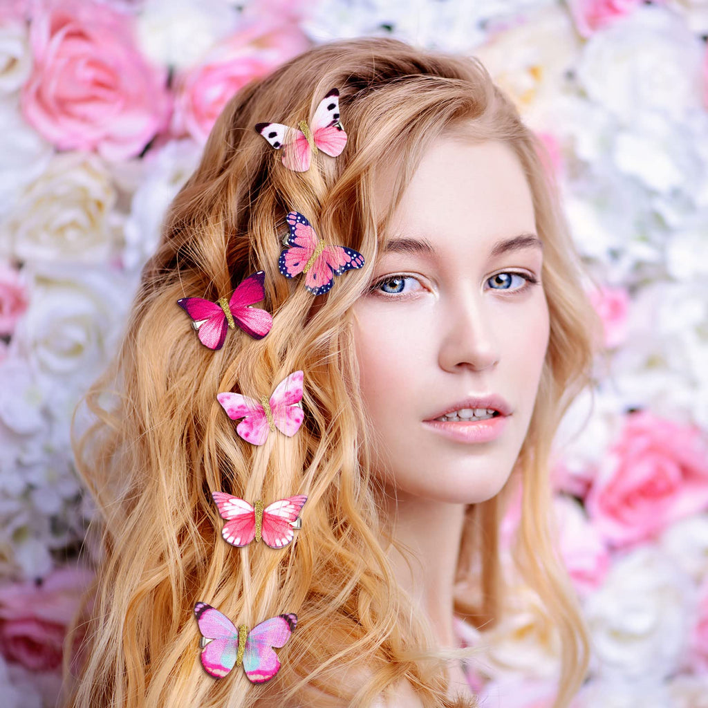 Boao 18 Pieces Glitter Butterfly Hair Clips for Girls Teens Women Hair Accessories (Bright Style)