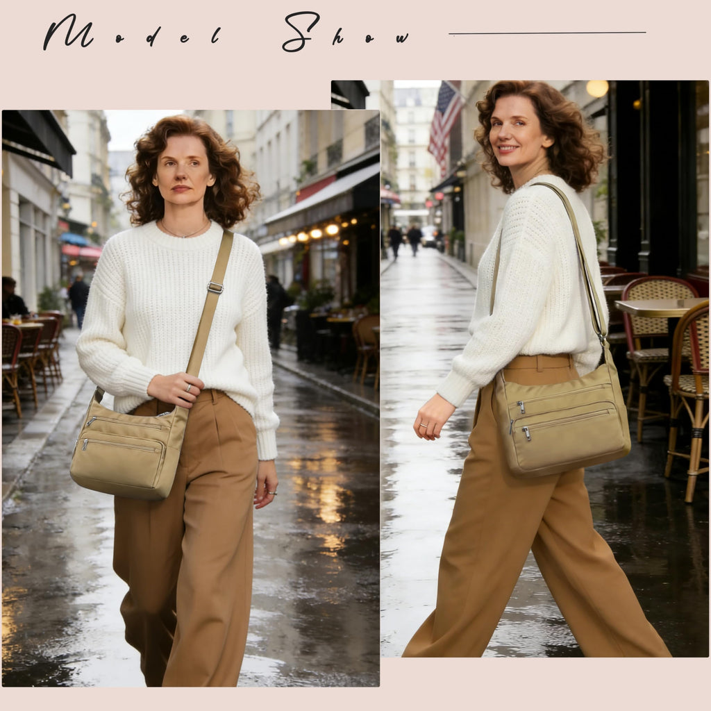 VOLGANIK ROCK RFID Purses for Women Fabric Nylon Multi Pocket Crossbody Bag Ladies Travel Handbag