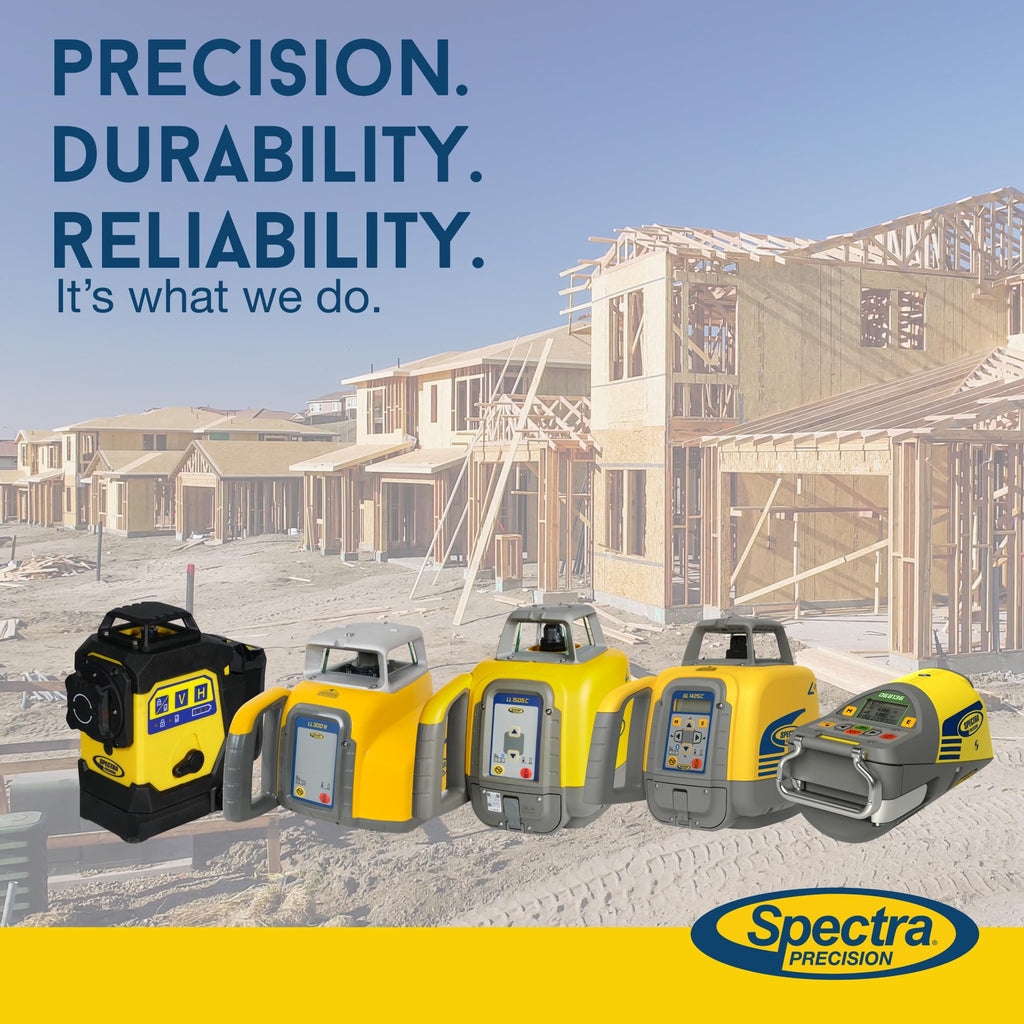 Spectra Precision HR150U Laser Receiver for Interior Leveling with red or green beam rotating lasers. Dual Sided LED Display, Magnetic Mount, Includes Rod Clamp and Alkaline Batteries