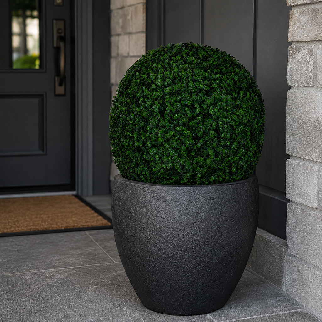 3rd Street Inn XL Baby's Breath Topiary Ball - Artificial Plant Set - Indoor/Outdoor Wedding Party Decor - Faux Foliage Garden Sphere - Tree and Bush Substitute (19")
