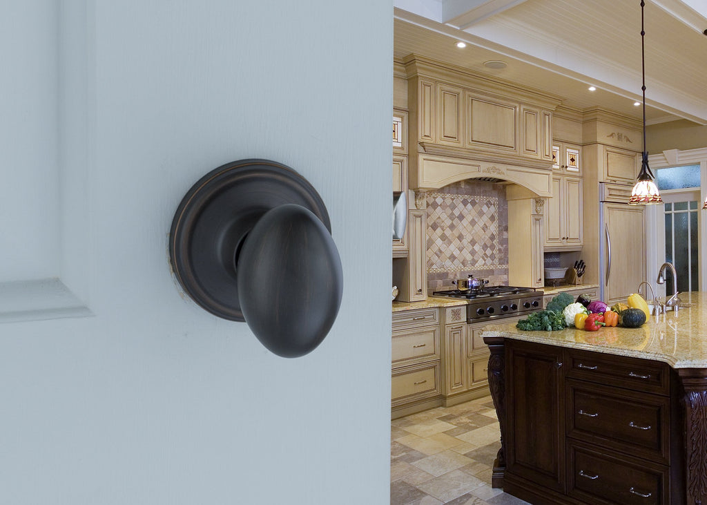 Copper Creek EK2090BC Egg Door Knob, Dummy Function, 1 Pack, in Black
