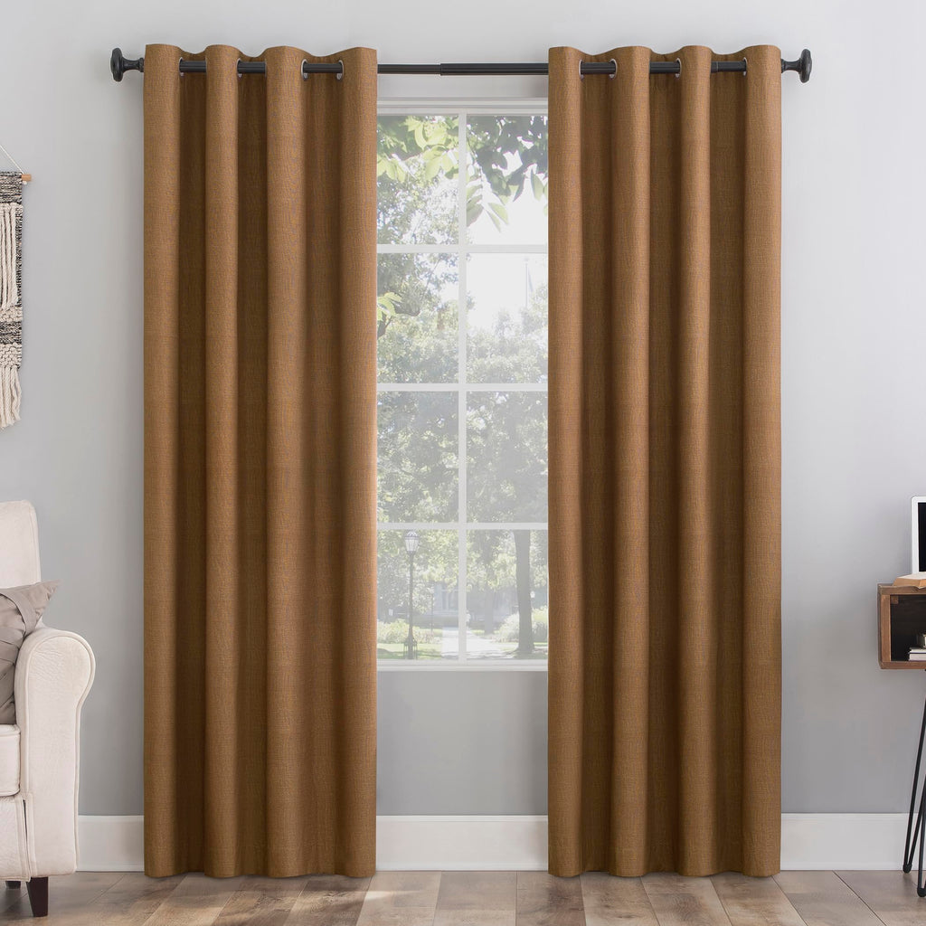 Sun Zero Columbia Thermal Insulated 100% Blackout Grommet Curtain Single Panel, 50" x 63", Cedar Orange