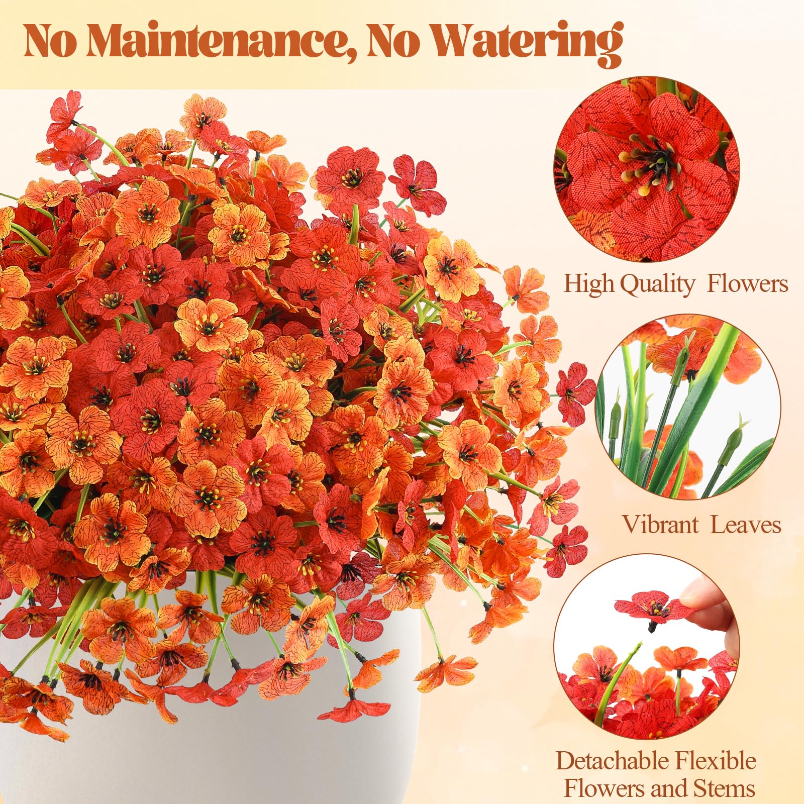 MACTING 12 Bundles Artificial Fall Lavender Flowers for Outdoors, UV Resistant Fake Outdoor Plants, Faux Autumn Greenery Shrubs for Planters Porch Patio Garden Yard Outside Thanksgiving Decorations