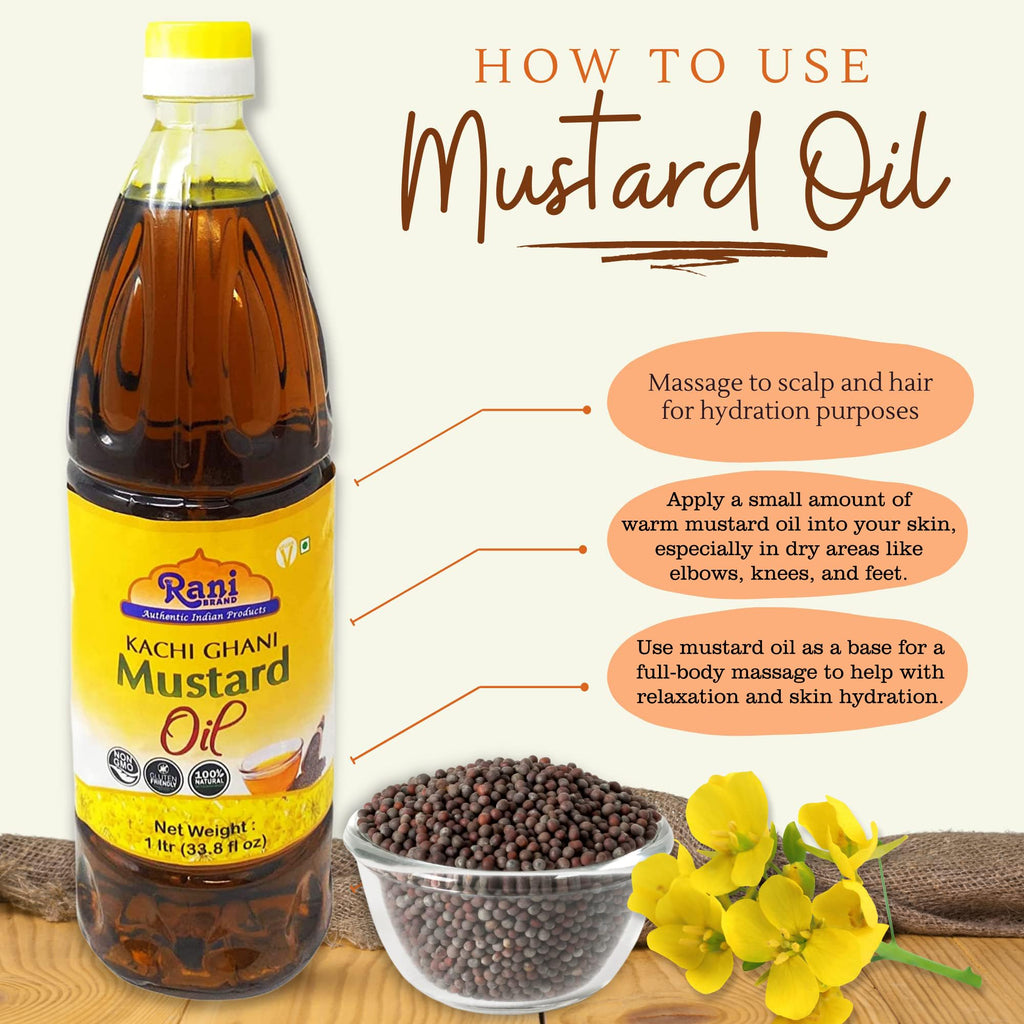 Rani Premium Oils Combo Set of 3 - Peanut Oil, Mustard Oil, Sesame Oil 16.9 Ounce (500ml) ~ Cold Pressed | 100% Natural | Kosher | NON-GMO | Vegan | Gluten Free
