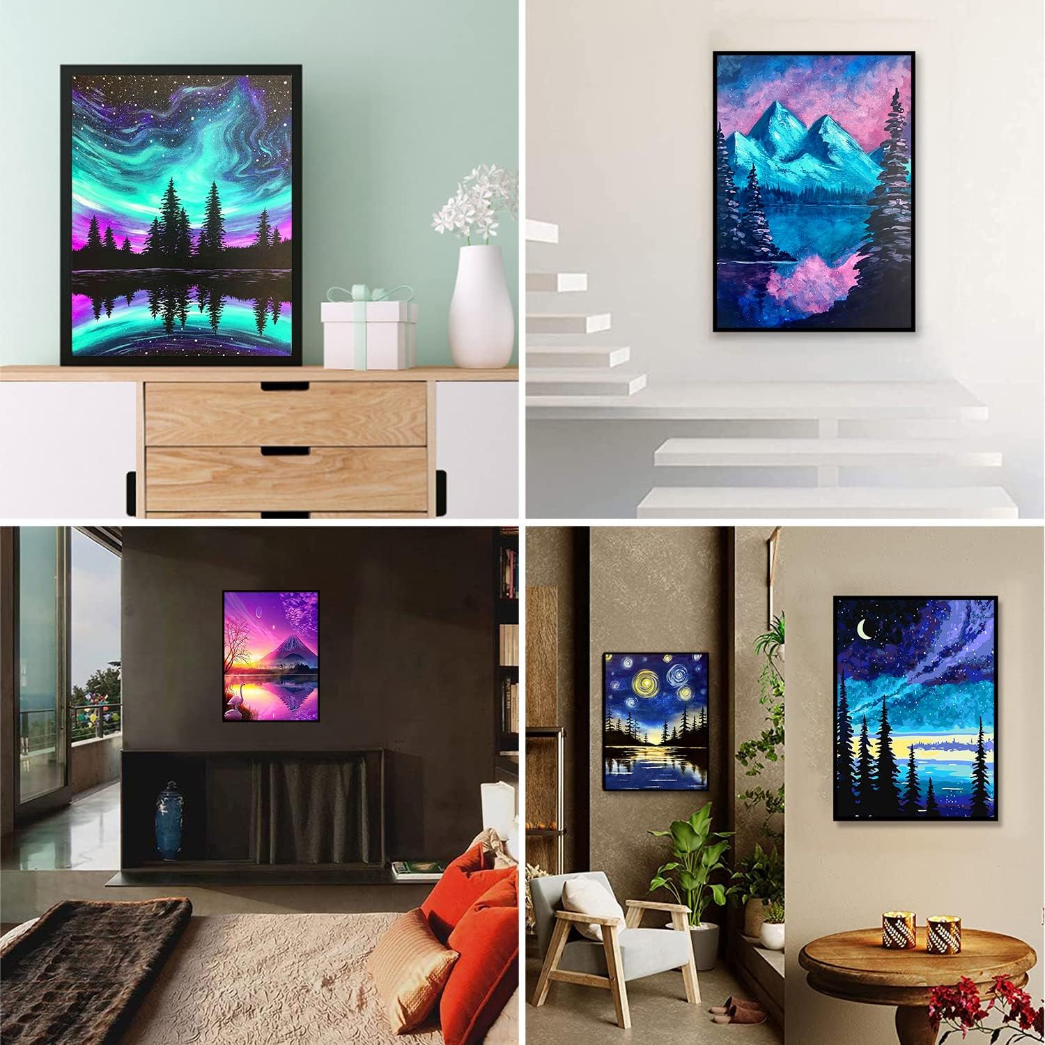 TINY FUN 12 Pack Diamond Painting Kits for Adults 5D Diamond Art Kit Paint by Number for Beginners, DIY Paint with Round Full Drill Diamonds Paintings Gem Art for Home Wall Decor Gift (12X16 Inch