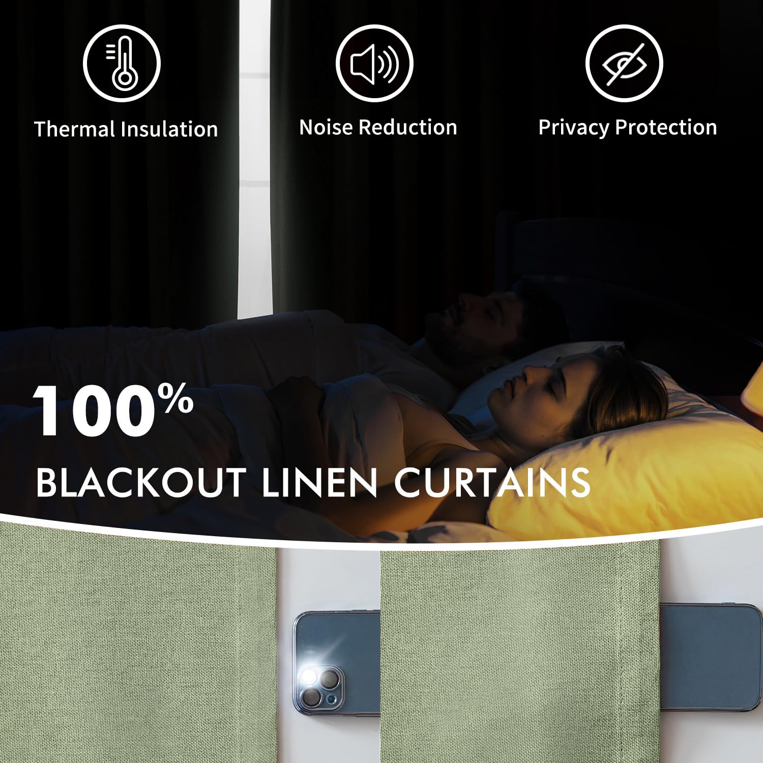 MIULEE Linen Pinch Pleated 100% Blackout Curtains for Bedroom 84 Inch Long 2 Panels Set- Back Tab Track Beige Thermal Insulated Cream Black Out Triple Pleat Room Darkening Drapes with Hooks, Greige