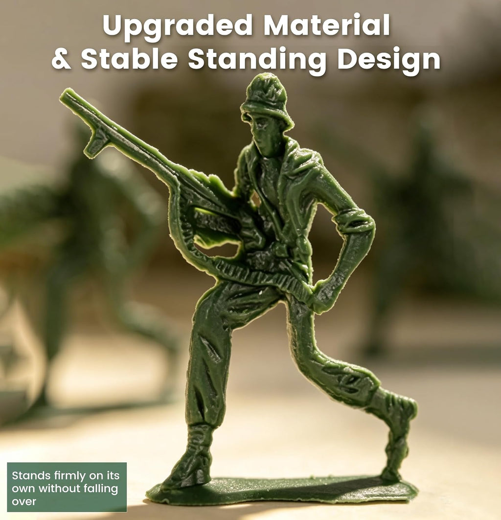 AMOR PRESENT 277 PCS Army Men Military Playset, Army Men Toys for Boys 8-12, Military Soldier Playset Plastic Toy Soldiers Figures and Accessories with Handbag, Stockings Gift for Kid