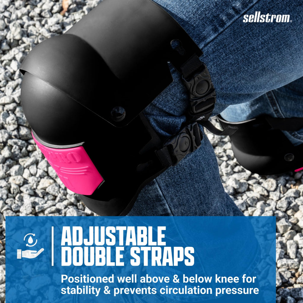 Sellstrom Rodilleras profesionales Ultra Flex III KneePro para hombres y mujeres con amortiguación de espuma de triple capa, carcasa exterior de servicio pesado, clips de velocidad - para trabajos de