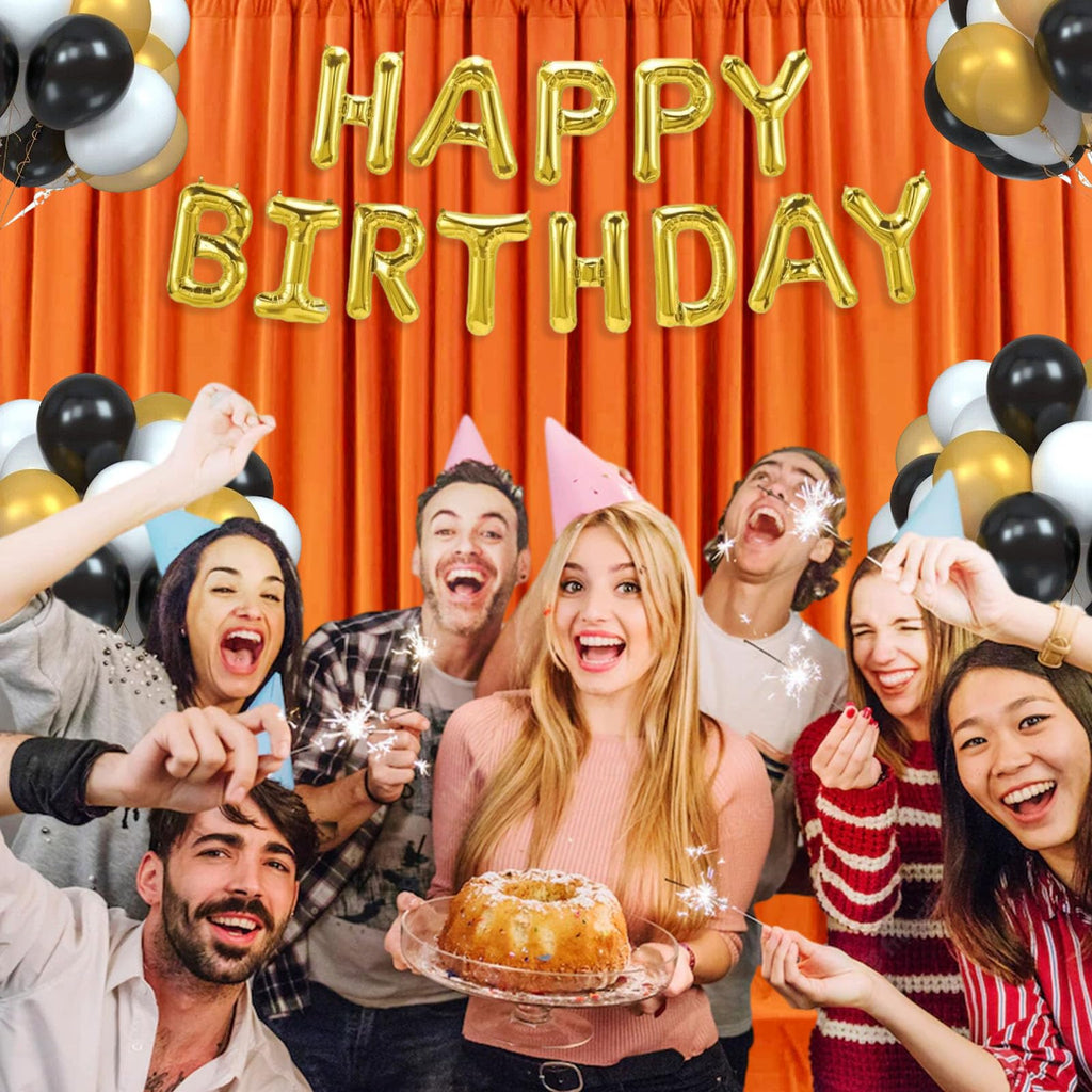 10 x 10 Feet Black A Backdrop Curtain for Partie, Background Curtains for Photoshoot, Birthday, Wedding, Halloween, Thanksgiving, Christmas, New Year Party Decorations 5Ft x 10Ft, 2 Panels