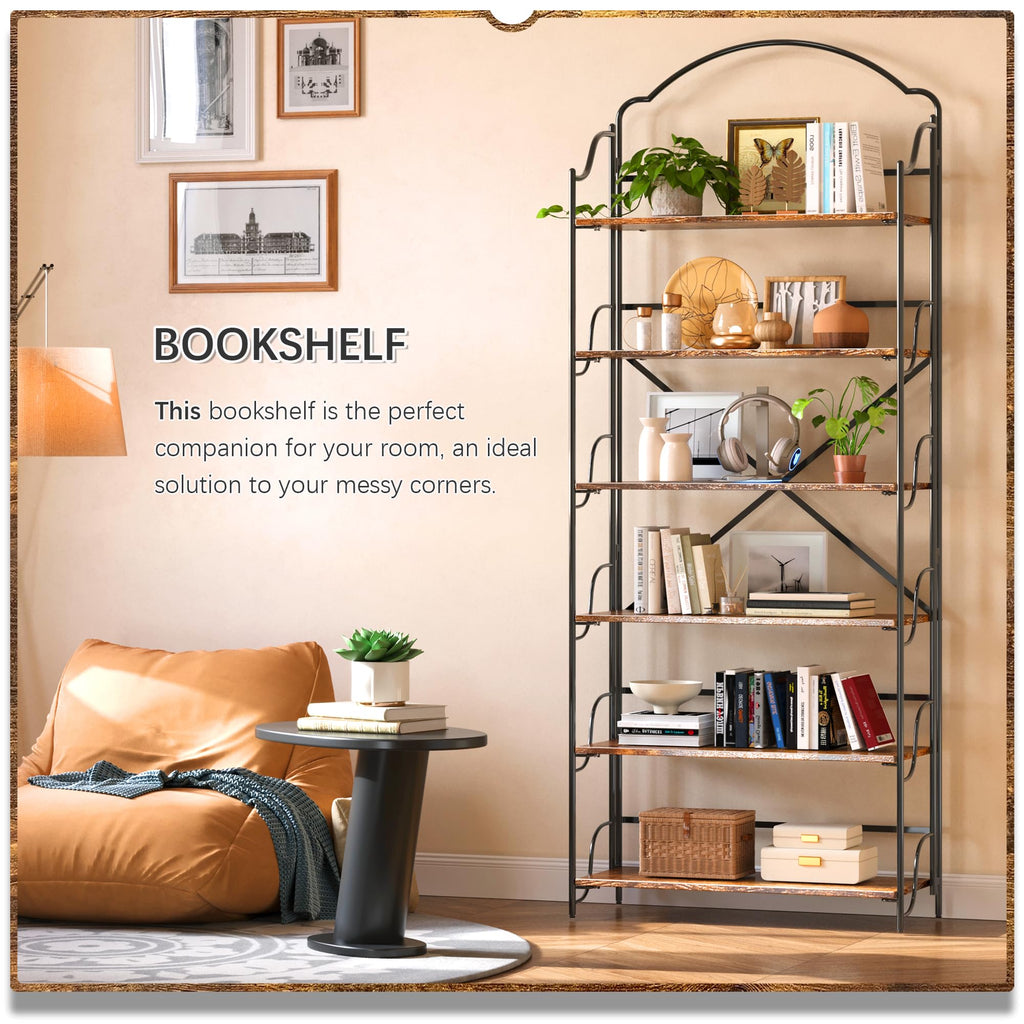 4NM No Assembly Folding Bookshelf, 3 Tiers Collapsible Book Shelves Open Industrial Foldable Storage Bookcase Shelf for Bedroom, Living Room, Home Office - Natural and White