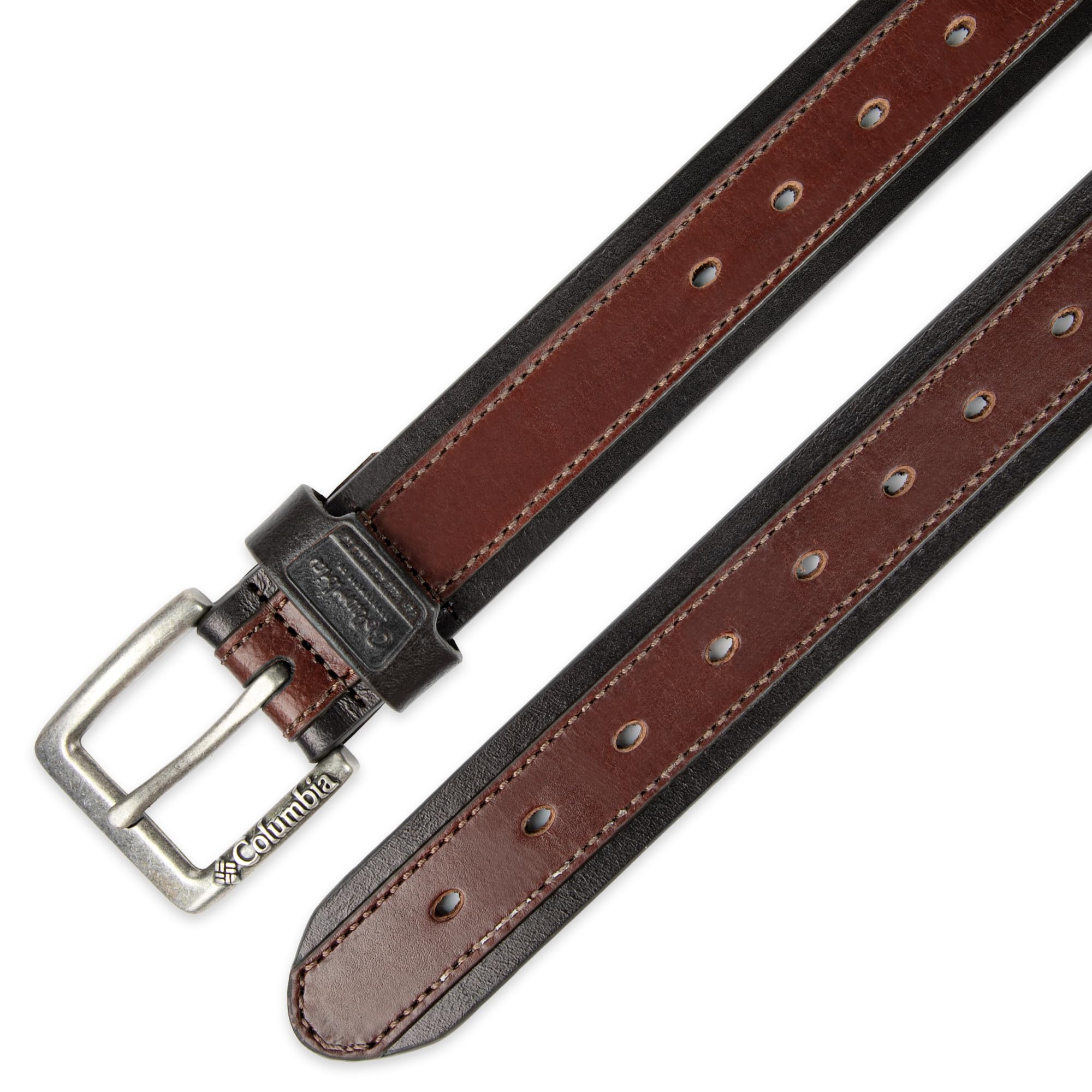 Columbia Men's Leather Casual Belt Tan & Brown Classic Style for Everyday Wear