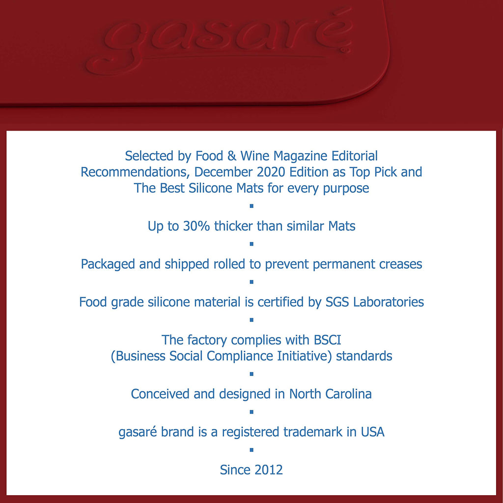 GASARE, Set of 2, Extra Large, Thick, Silicone Mats for Kitchen Counter, Heat Resistant Mats, Countertop Protector, Non-Slip, Easy to Clean, 25 x 17 Inches x 1.4mm, Black