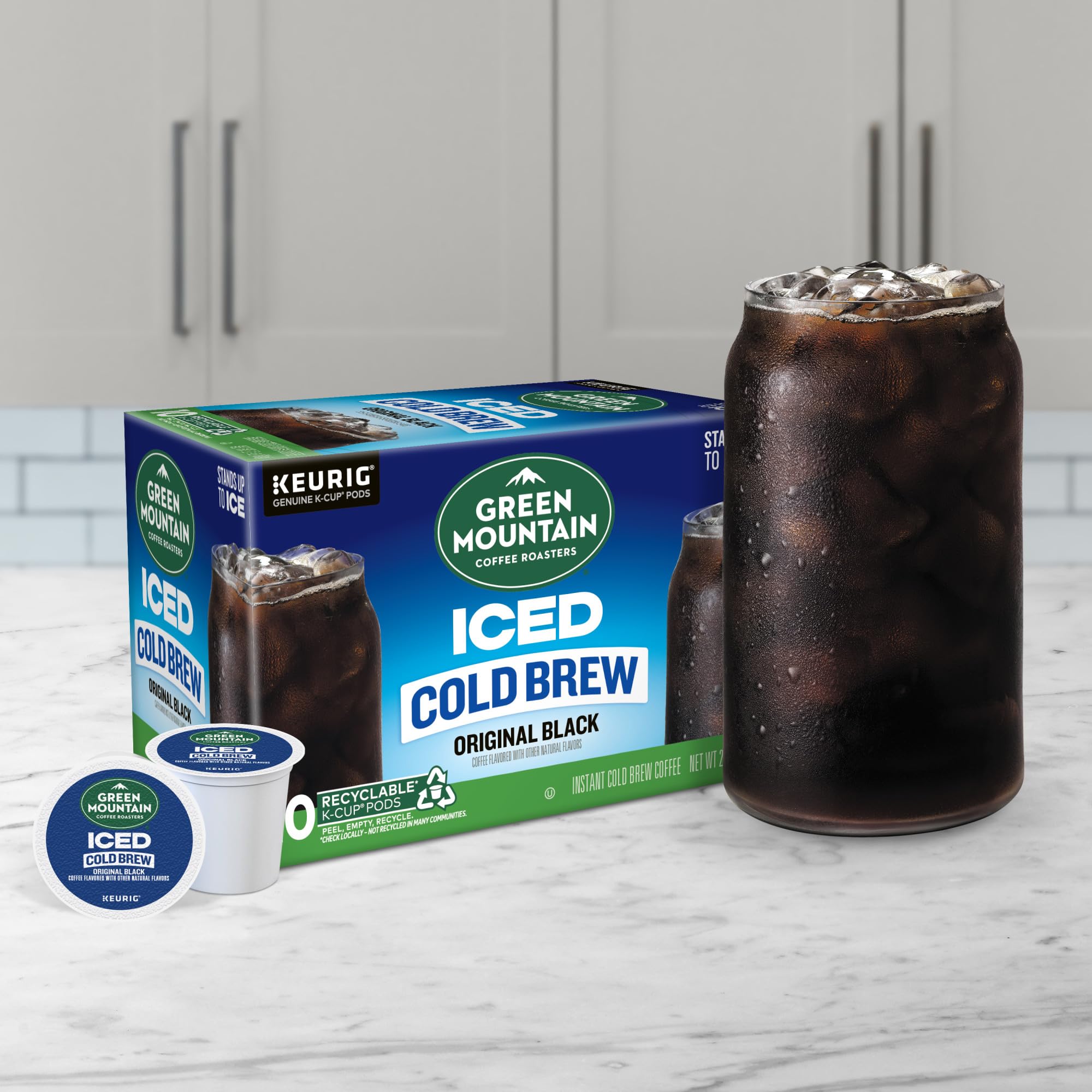Green Mountain Coffee Roasters Original Black Iced Cold Brew Coffee, Single Serve Keurig K-Cup Pods, 60-Count Box (6 Packs of 10)