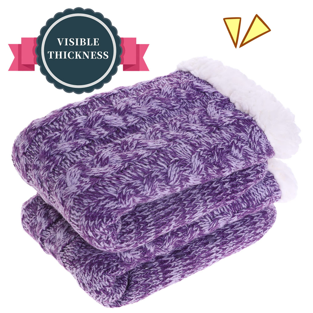 SDBING Women's Winter Super Soft Warm Cozy Fleece Lined Fuzzy Slipper Socks with Grippers