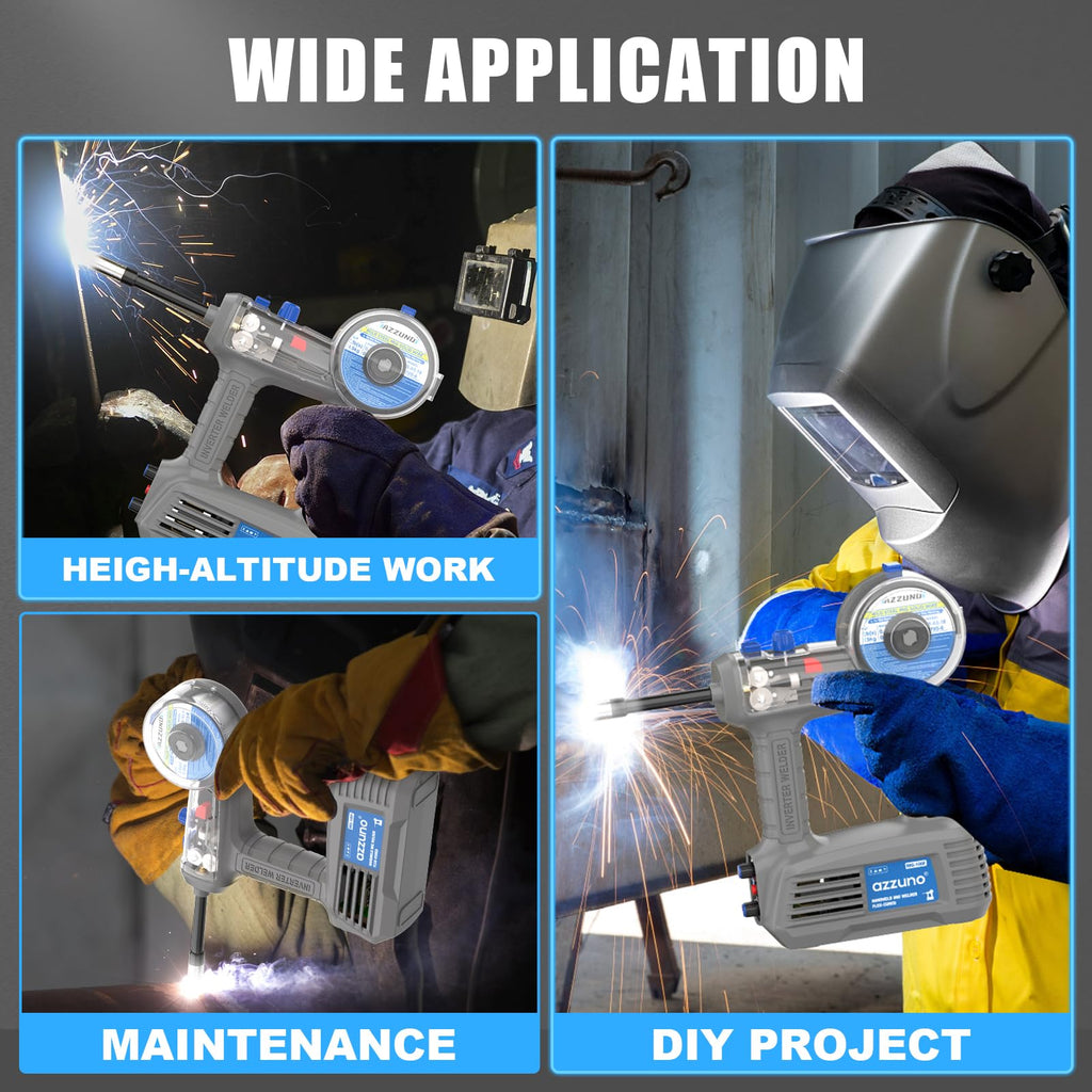 AZZUNO MIG Welder Machine 110V/220V, 155Amp 5-in-1 Gas MIG/Aluminum MIG/Gasless Flux MIG/Lift TIG/Stick Welding Machine, Wire Feed Welder