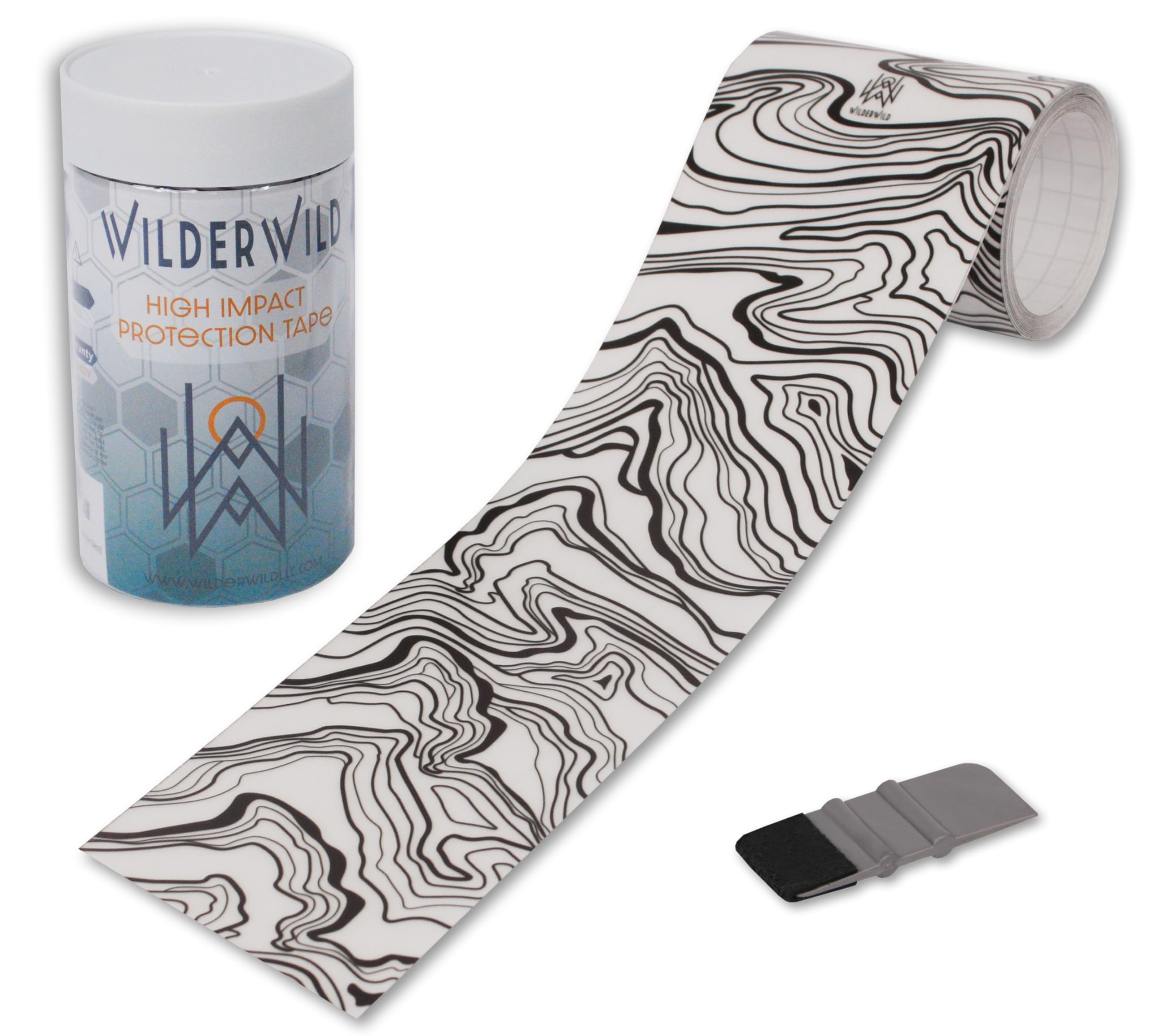 Bike Frame Protection Tape- High Impact Clear Vinyl Wrap Includes Tool (4”x72) Bicycle Frame Protector, Mountain Bike Frame Guard Chainstay Protector (Art Deco)