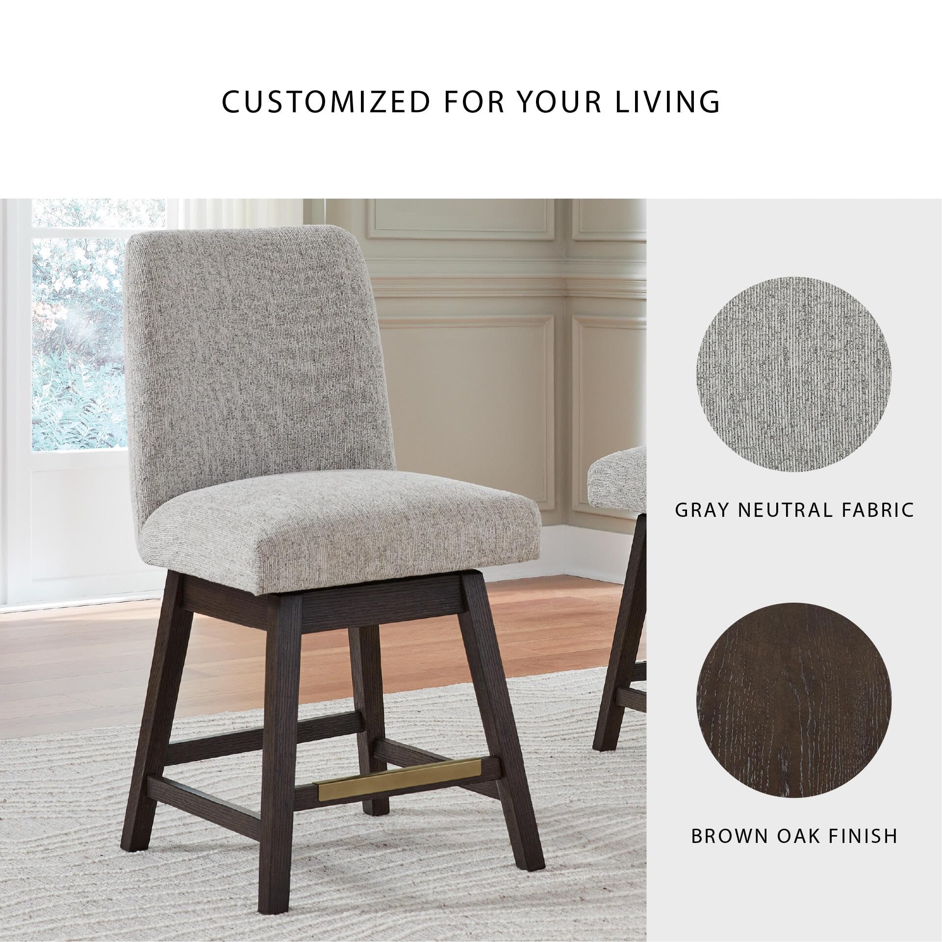 Signature Design by Ashley Chalanna Solid Wood Frame Dining Chair, Set of 2, White
