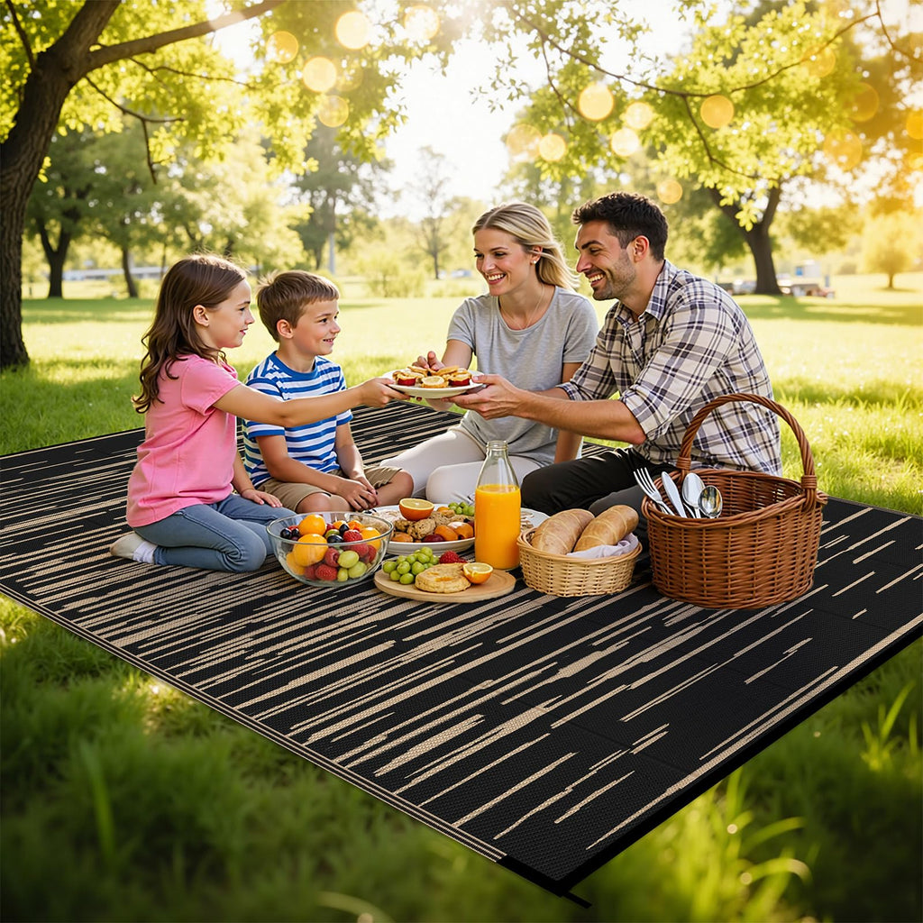 HEBE Checkered Outdoor Rug Waterproof 5x8, Reversible Plastic Straw Rug RV Camping Rug, Indoor Outdoor Patio Mat Clearance, Outside Carpet for Porch,Deck,Camper,Balcony,Backyard,Picnic
