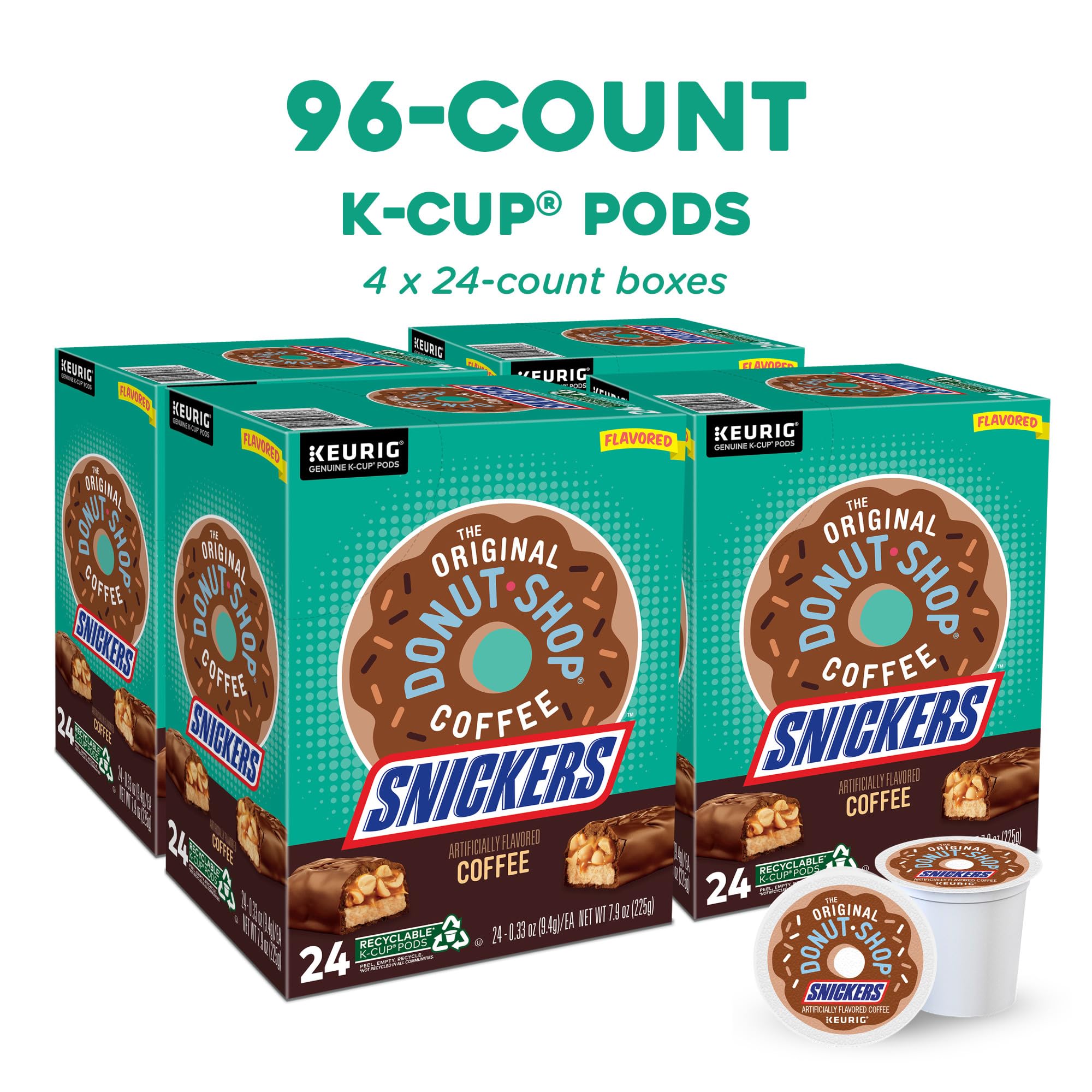 The Original Donut Shop Coffee Chocolate Glazed Donut Keurig Single-Serve K-Cup Pods, Medium Roast Coffee, 60 Count (6 Packs of 10)