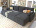 PaPaJet Sofa Bed, Sleeper Sofa with Storage Chaise, L Shaped Sofa with Pull Out Bed, Oversized Sofas for Living Room, Beige