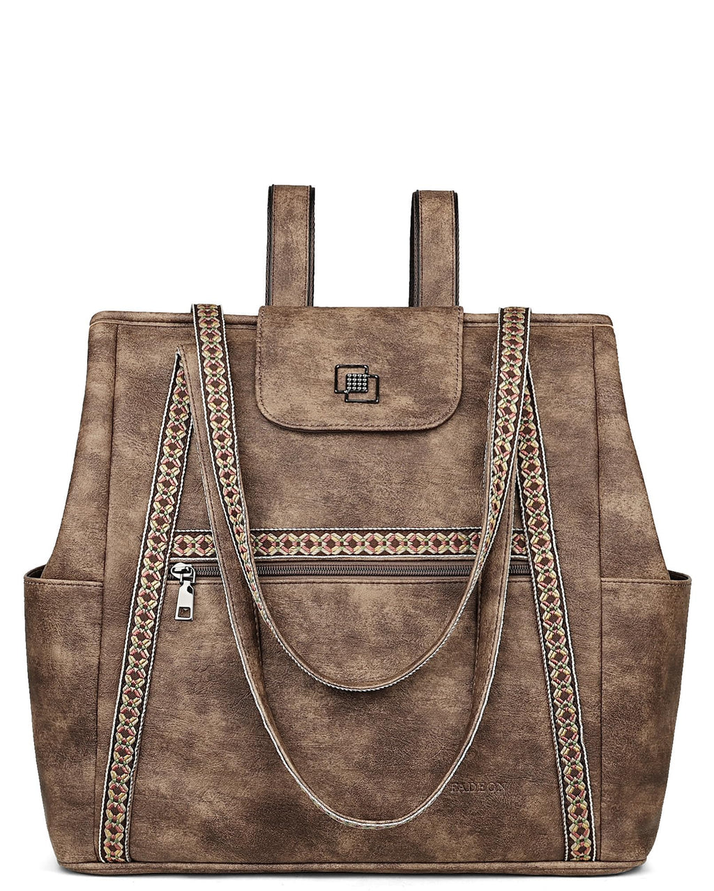 FADEON Large Laptop Tote Bag for Women Designer Leather Laptop Bag Fashion Travel Backpack Purse Shoulder Handbag