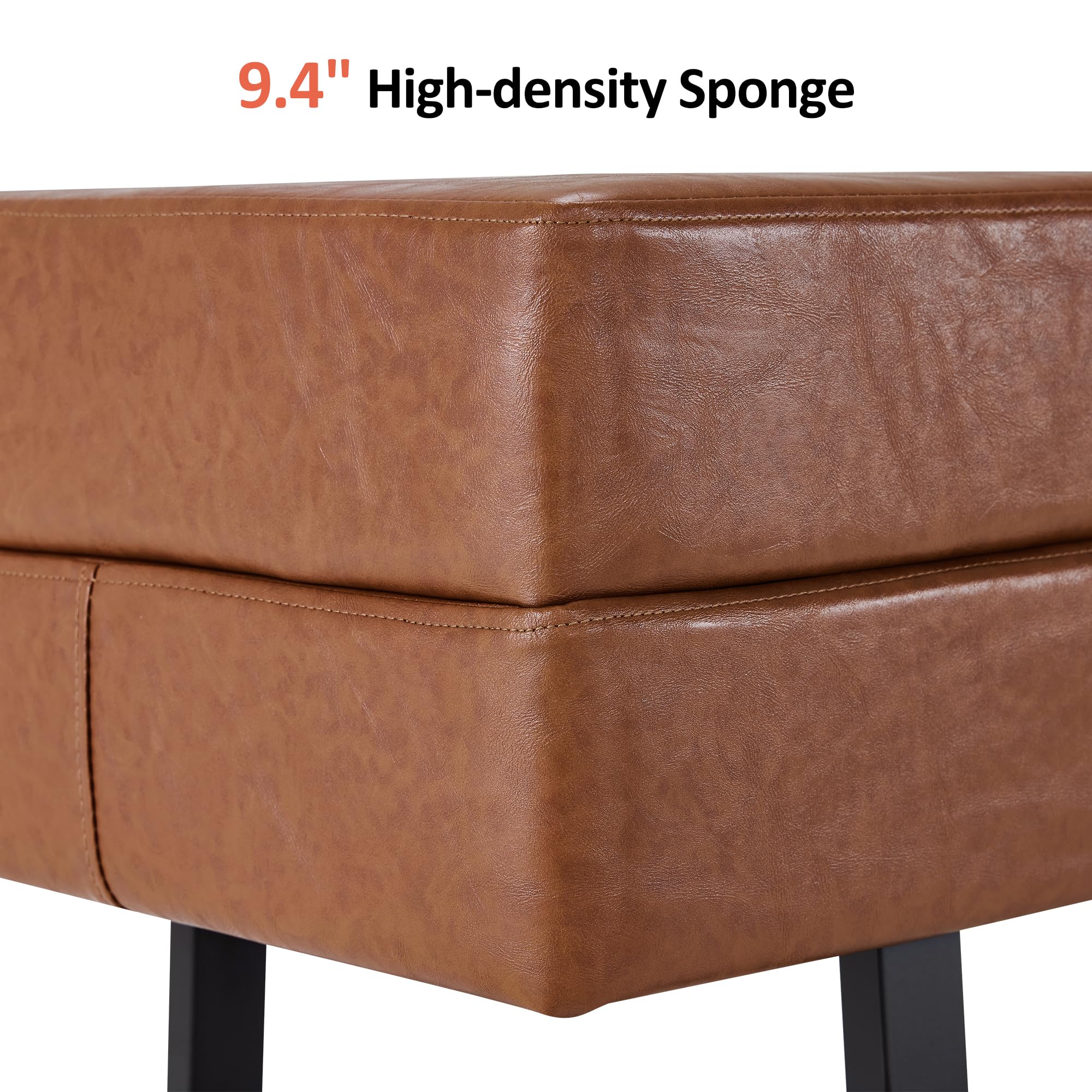 BarberPub Waiting Room Chairs, Heavy Duty Office Guest Reception Bench, Faux Leather Upholstered Lobby Chairs for Salon, Conference Room 7008 (Black)