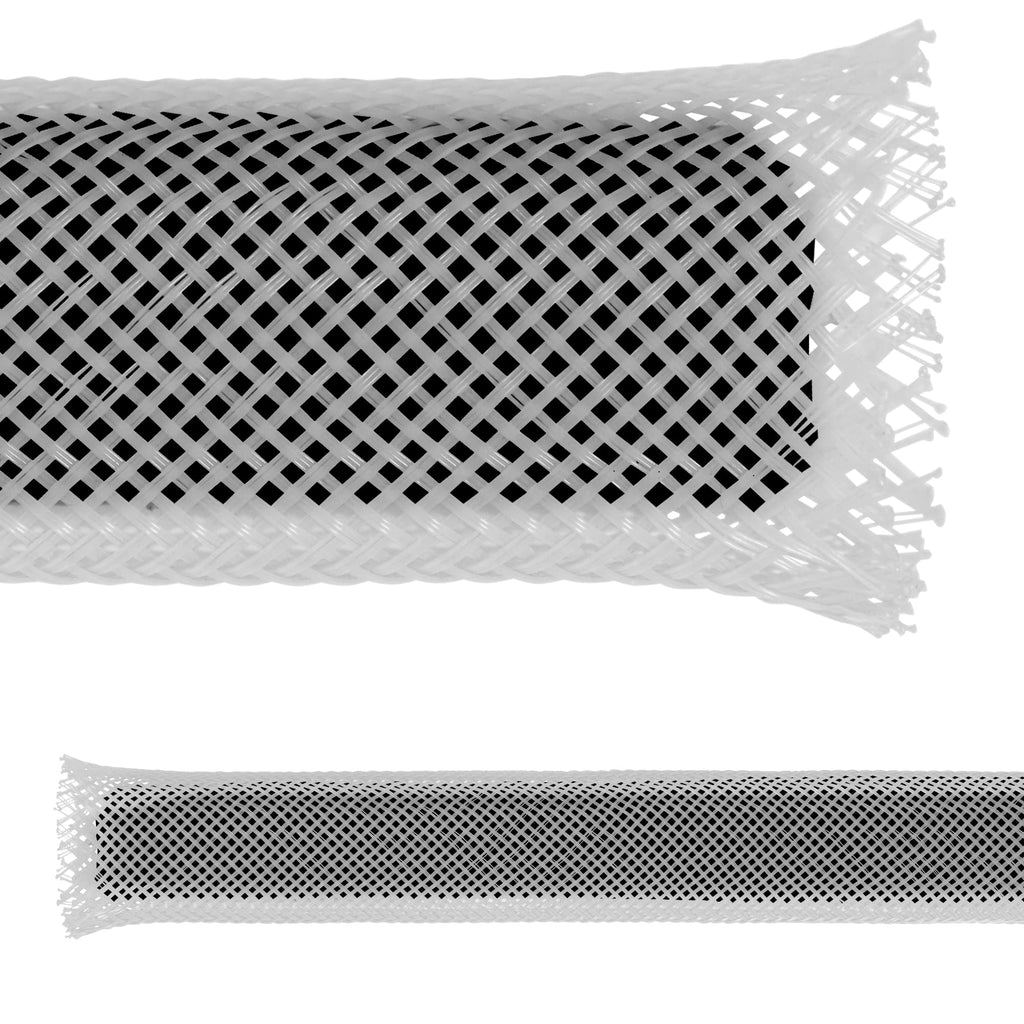 Electriduct 1/8" Black PET Expandable Braided Sleeving Cable Mesh Flexible Wire Sleeve - 10 Feet