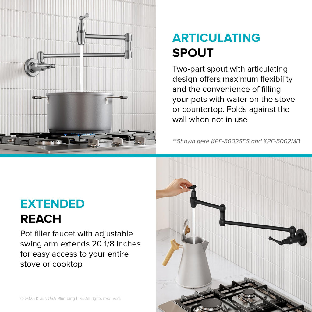 KRAUS Allyn Transitional Bridge Kitchen Faucet with Pull-Down Sprayhead in Brushed Gold, KPF-3121BG