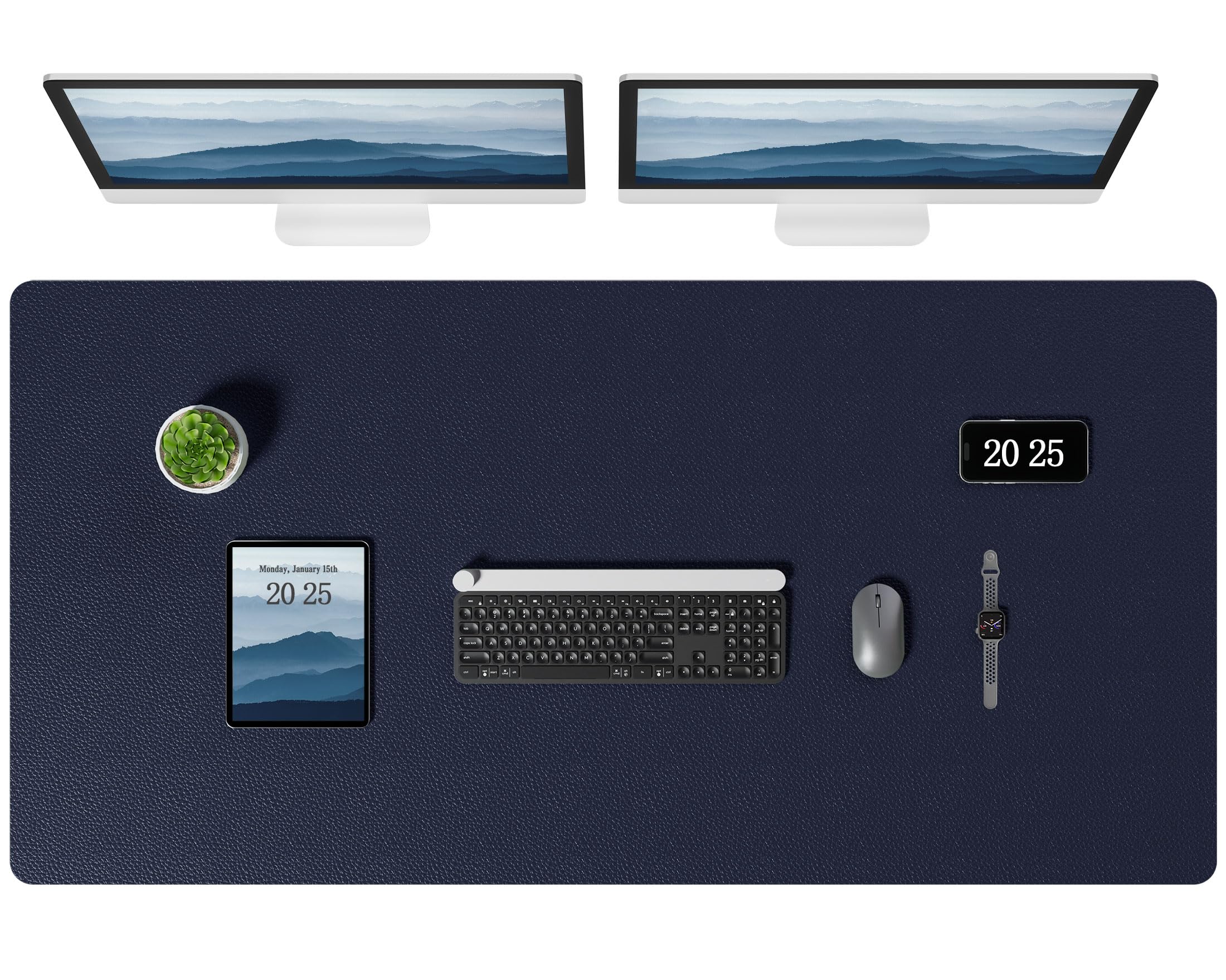 Aothia Leather Desk Pad Protector - Large Mouse Pad, Office Mat, Non-Slip PU Leather Blotter, Laptop Desk Pad, Waterproof Writing Pad for Office and Home (Beige, 38" x 13.7")