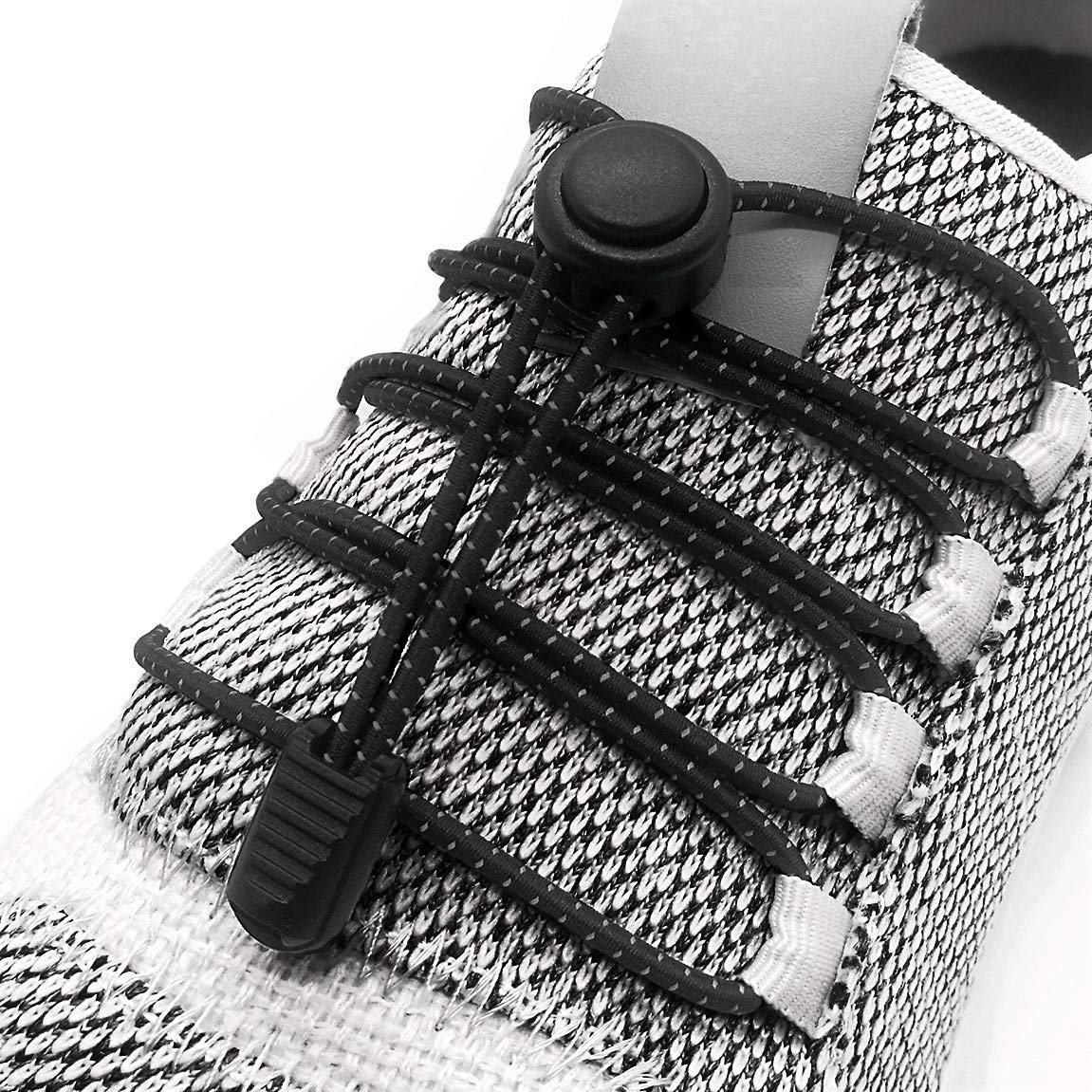 No Tie Shoelaces - Elastic Shoe Laces - Lock Shoelaces for Sneakers - One Size Fits All for Adults and Kids