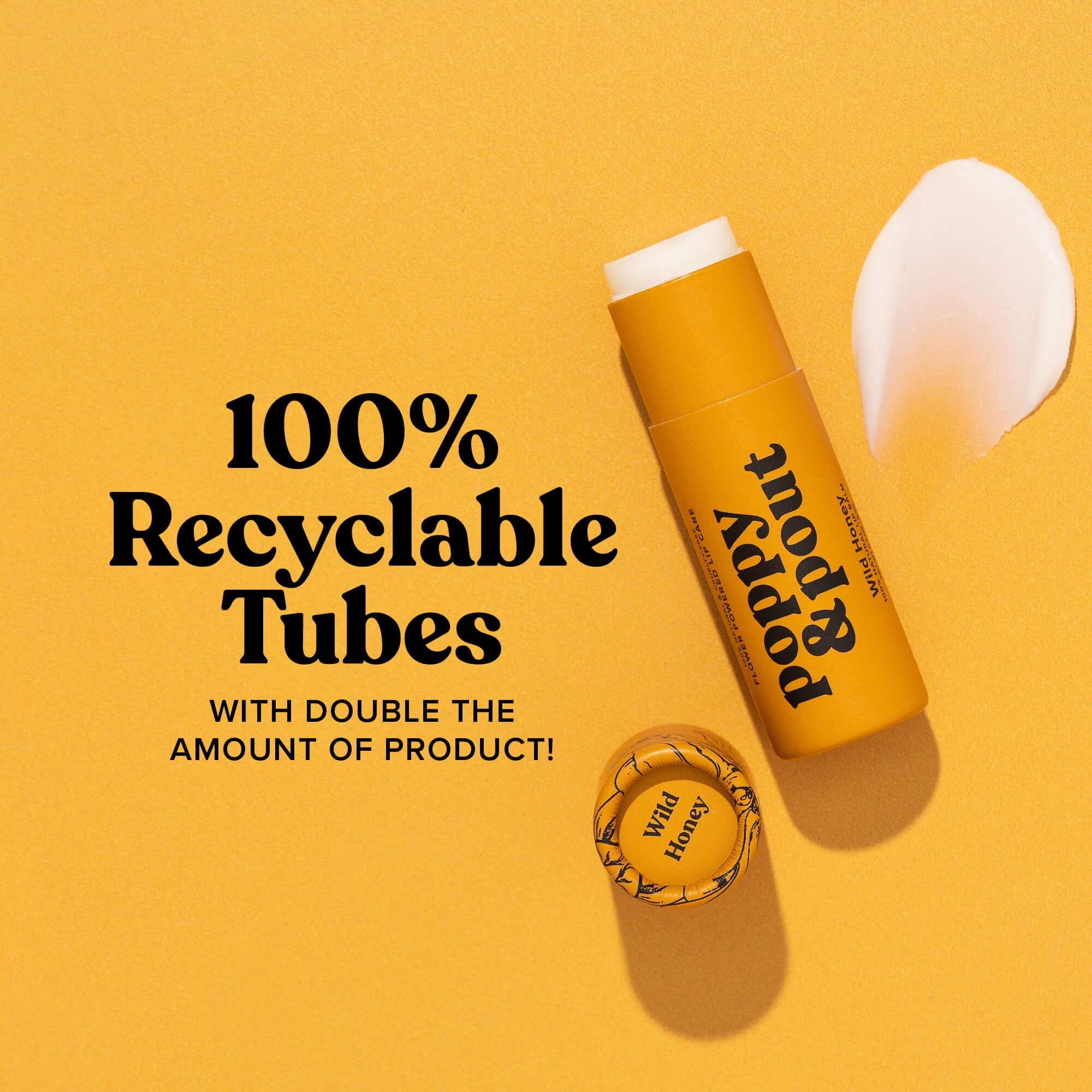 Poppy & Pout Blood Orange Mint Jumbo Lip Balm | All Natural Lip Balms & Moisturizers | Hydrates with Beeswax, Vitamin E, Organic Coconut Oil | Cruelty-Free | Lip Balm in Recyclable Cardboard Tube