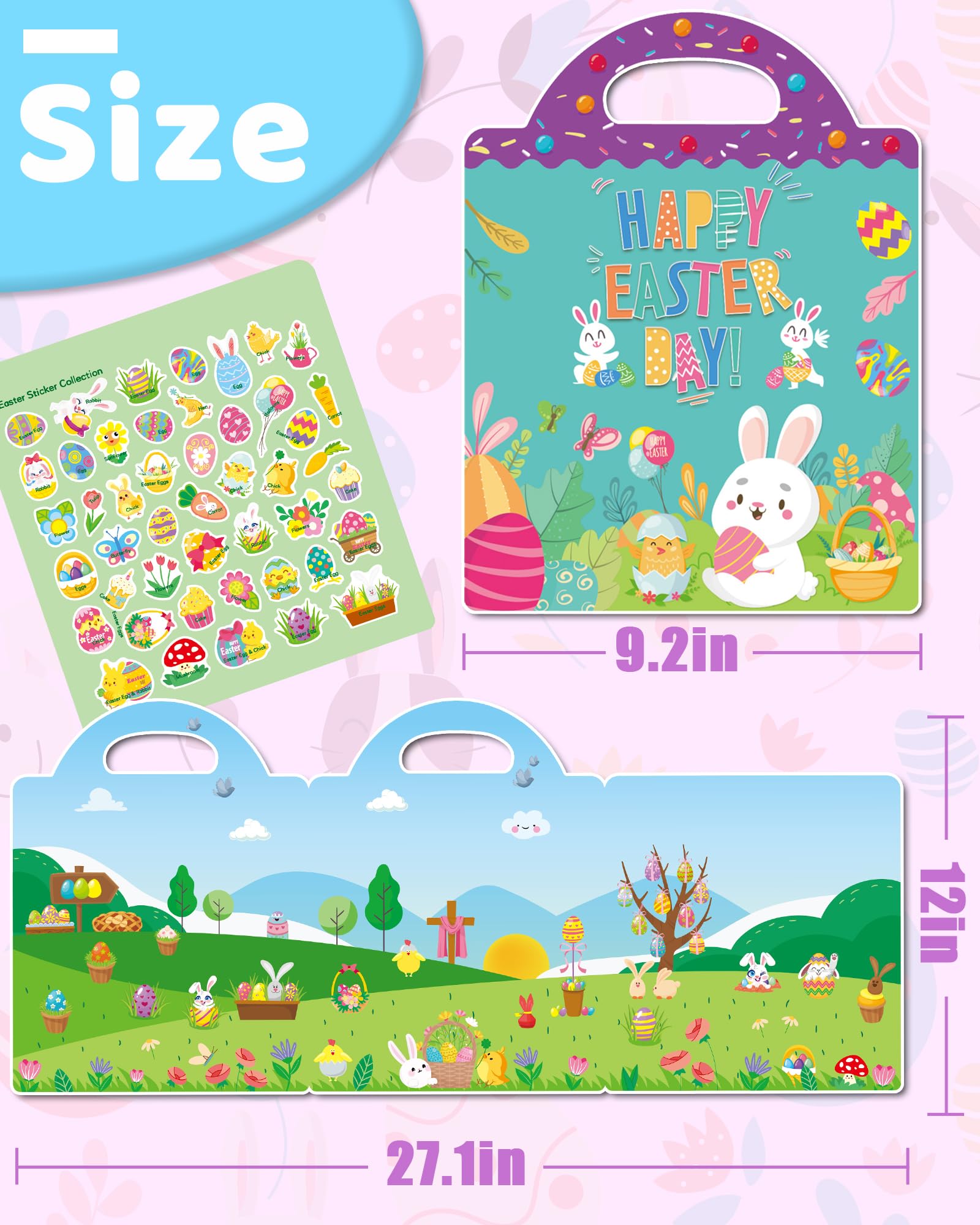 Benresive Reusable Sticker Book for Toddlers, Stickers for Kids, Travel Toys for Arts & Crafts Activities, Birthday Gift for Boys & Girls, Animals Dinosaurs Insects Themes