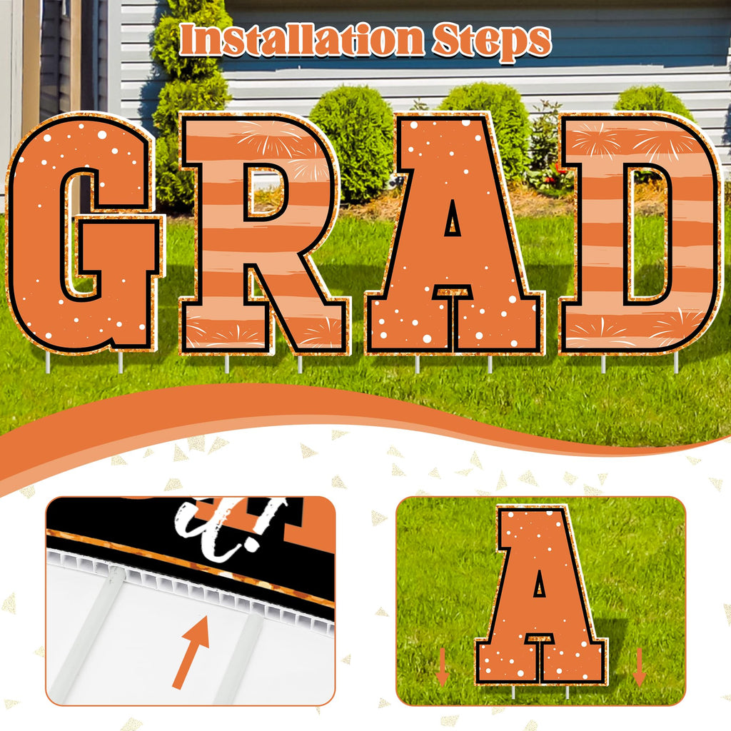 HOVACY 20 PCS Black Gold Graduation Yard Signs Class of 2026 | Black Gold 20 PCS, 40 Stakes, 11.57 x 16.14 in, Corrugated Plastic, Waterproof, Congrats Grad Sign, Graduation Sign