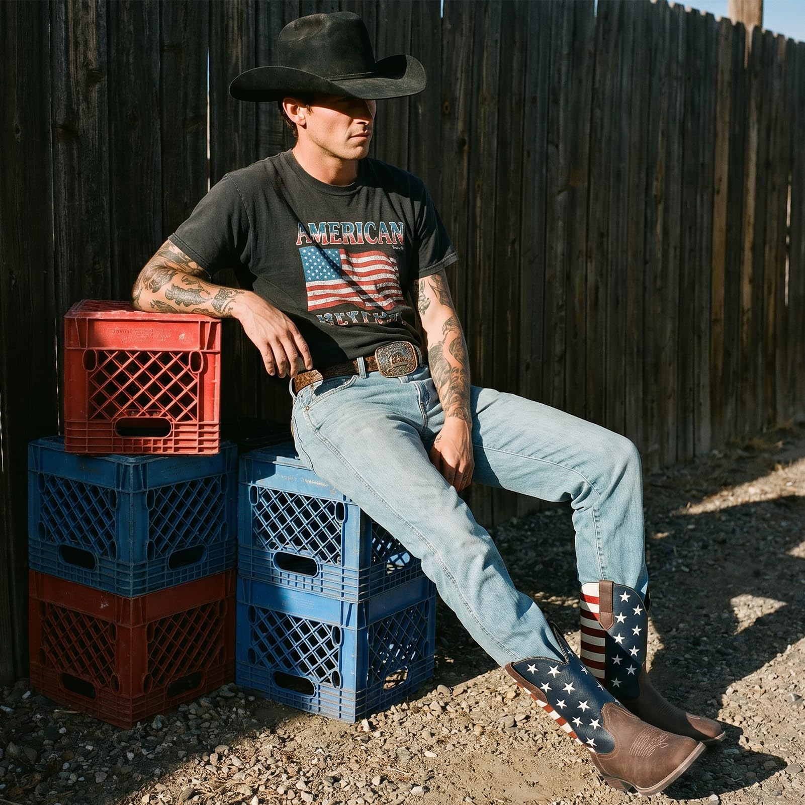 Cowboy Boots For Men - Western Boot Men's Cowboy Boots With Square Toe | Cowboy Western Boot | Pull-on Boots| Old West Style Embroidered