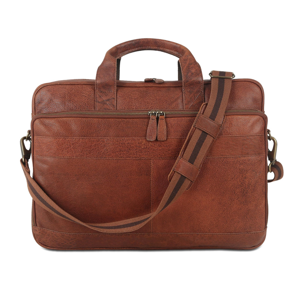 Leather briefcase 18 Inch Laptop Messenger Bags for Men and Women Best Office briefcase Satchel Bag (Black)